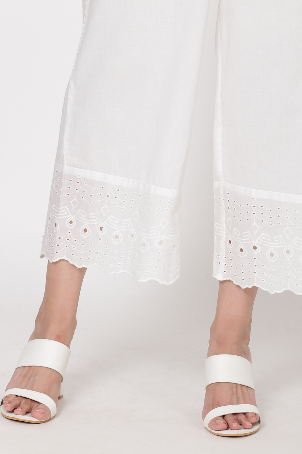 Black Cotton Palazzo Pants image number 1