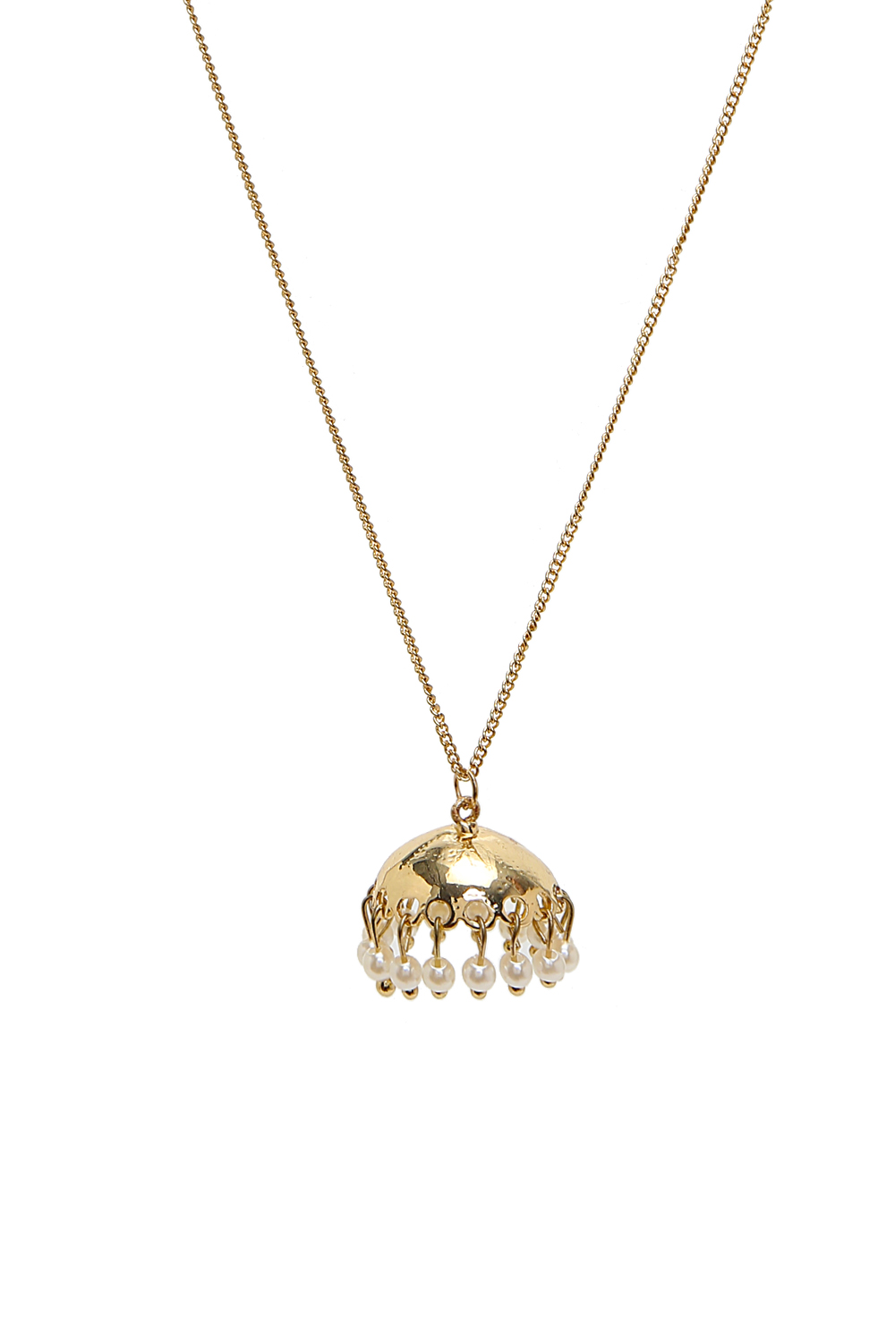 Golden Metal Brass Necklace image number 1