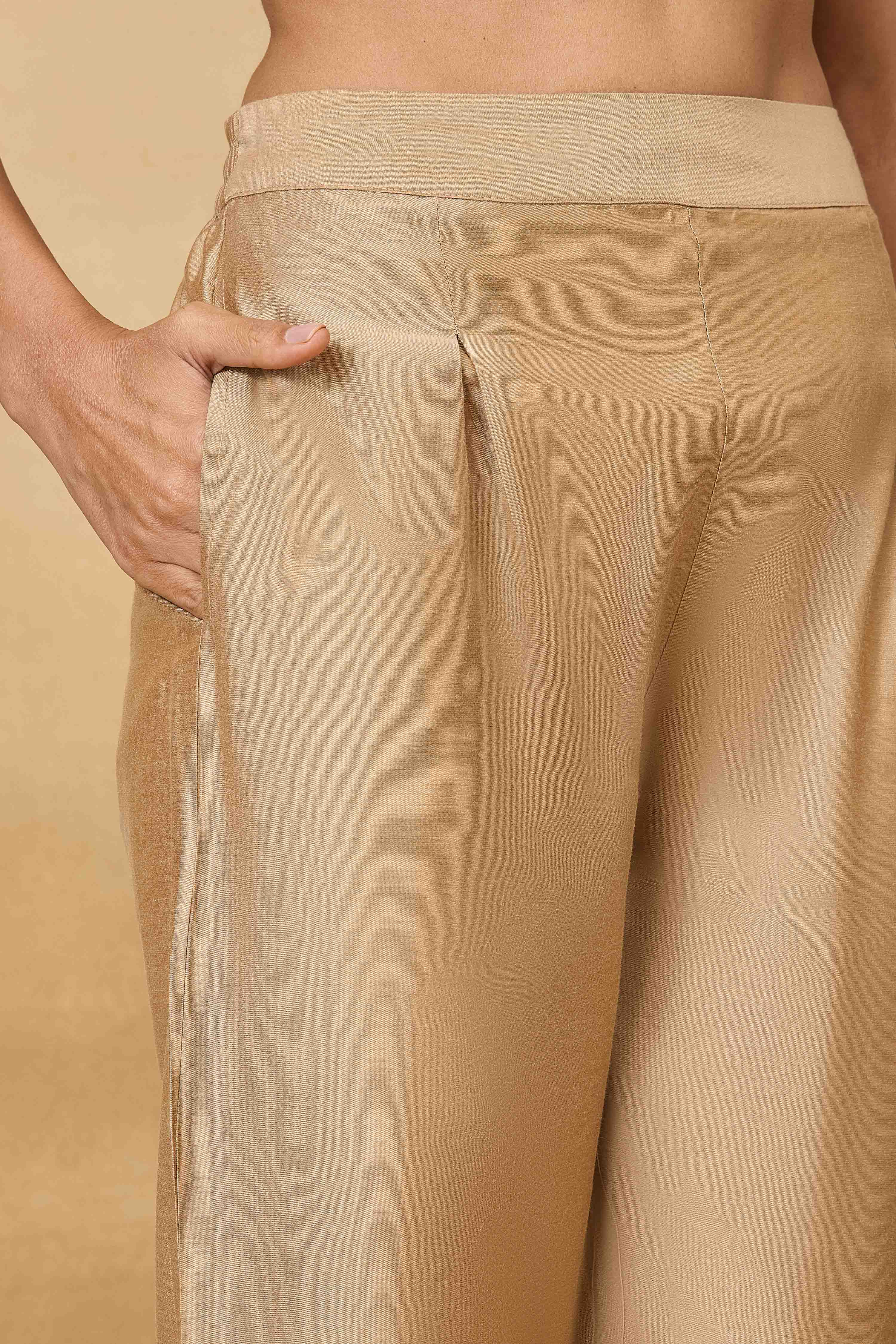 Black Viscose Blend Straight Pants image number 1