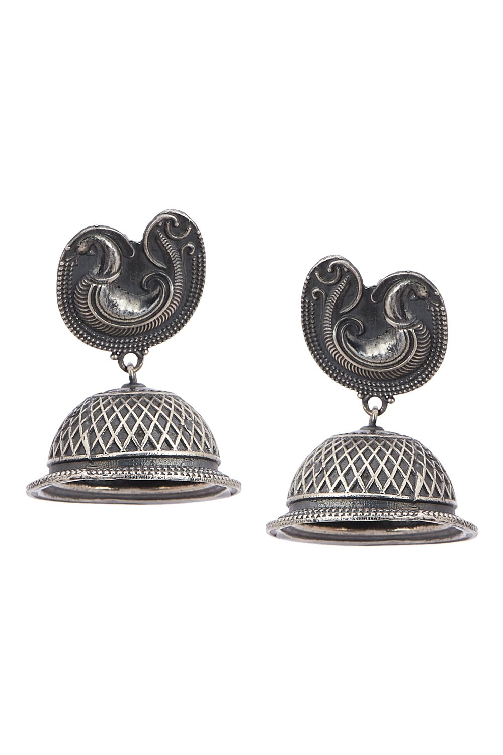 Silver Metal Brass Earrings image number 3