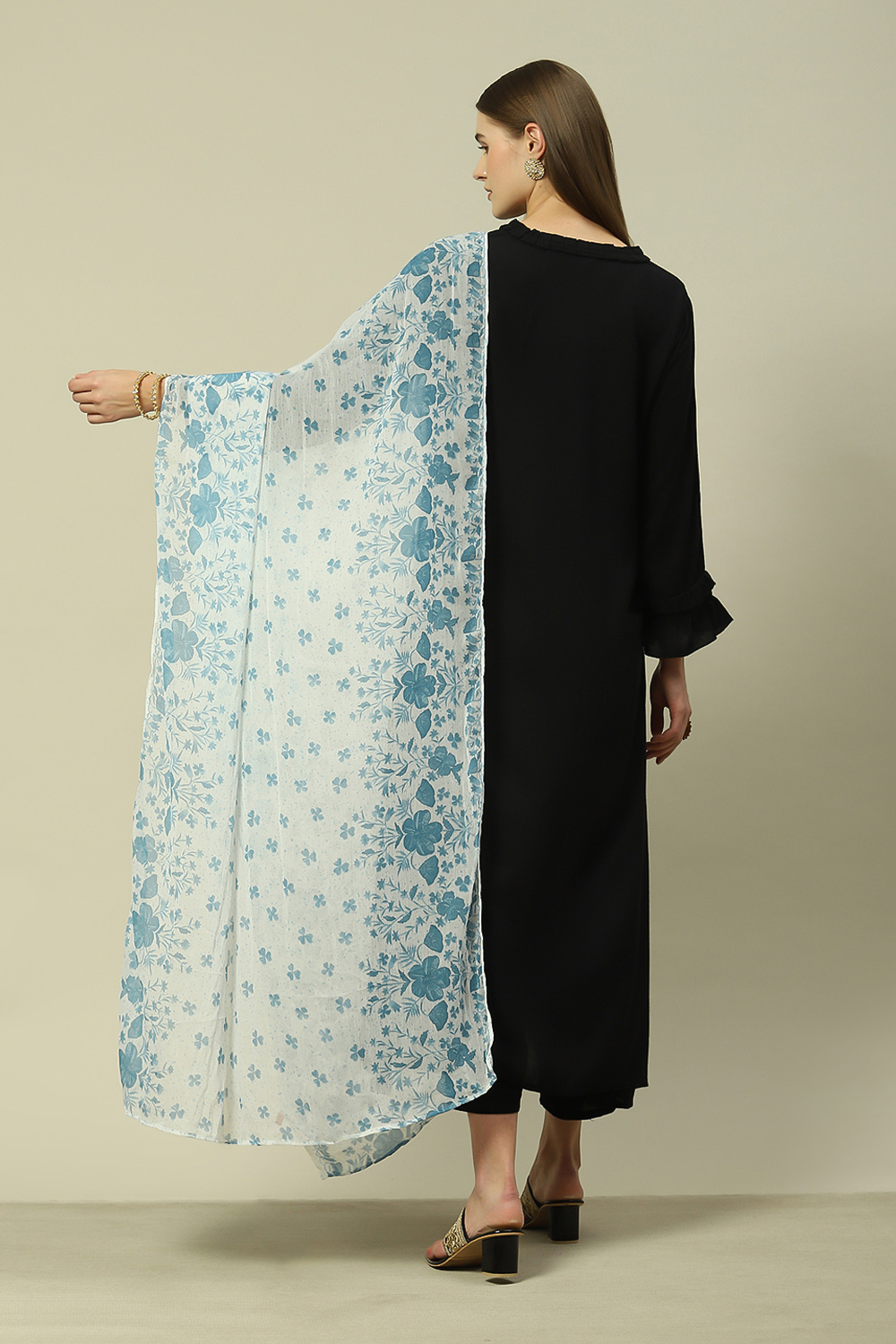 Green Polyester Printed Dupatta image number 2