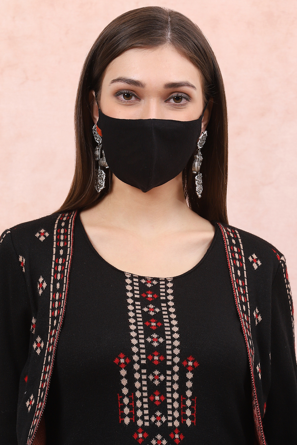 Black Cotton Mask image number 0