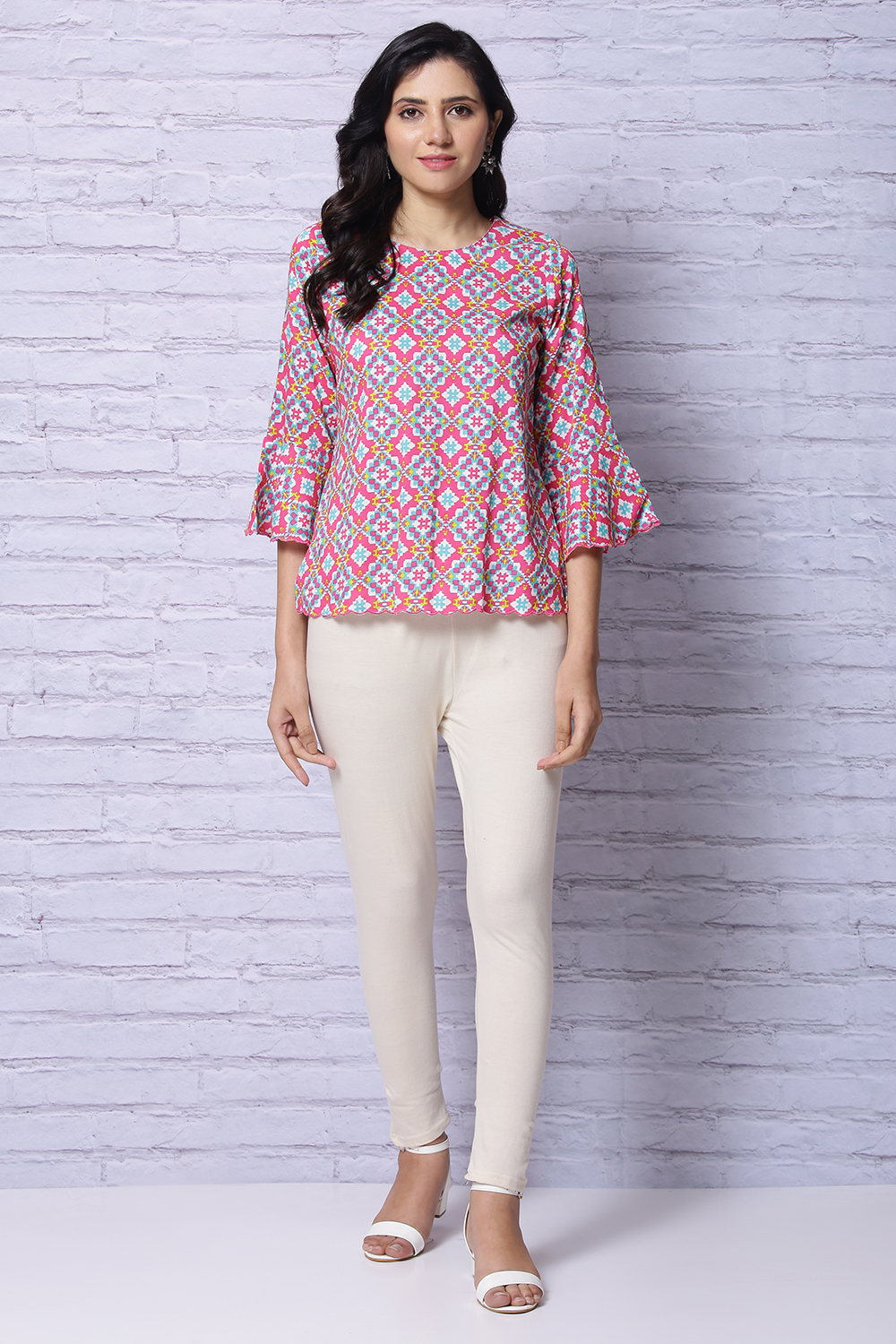 Off White Cotton Single Jersey Legging image number 1