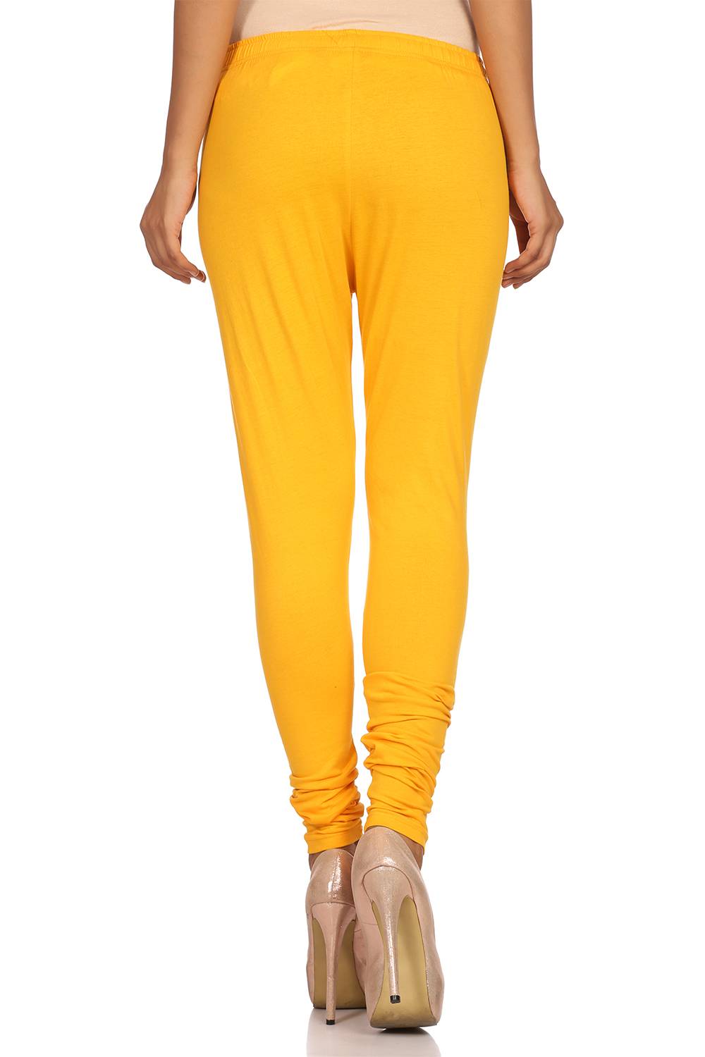 Yellow Cotton Leggings image number 3