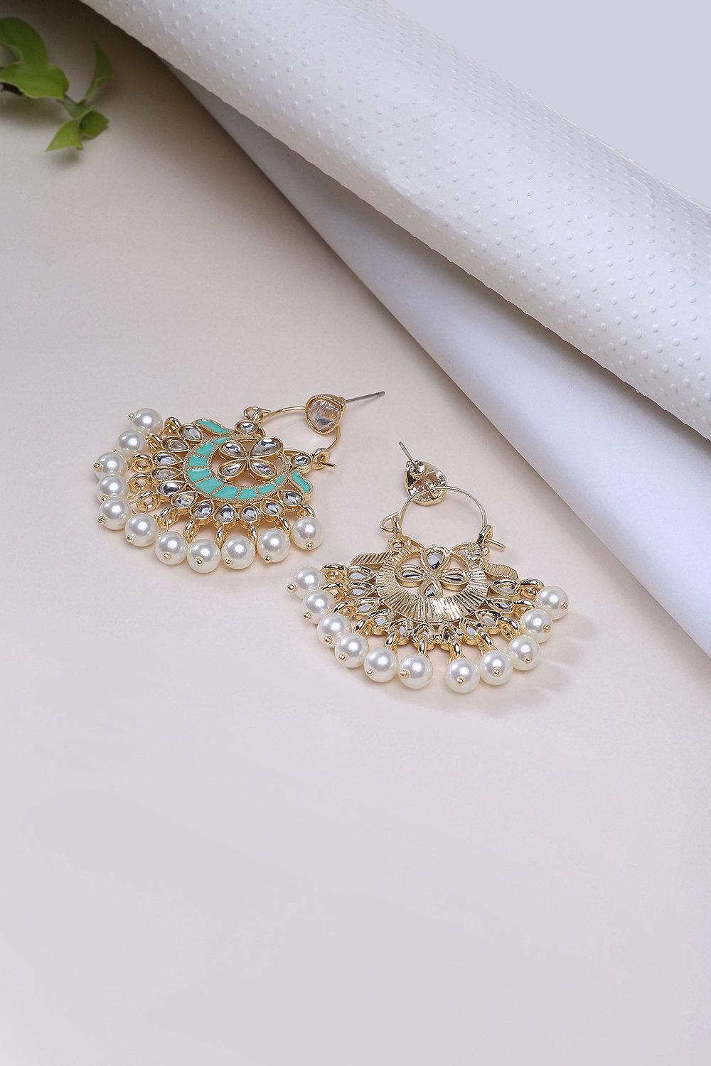 Turquoise Metal Brass Earring image number 2