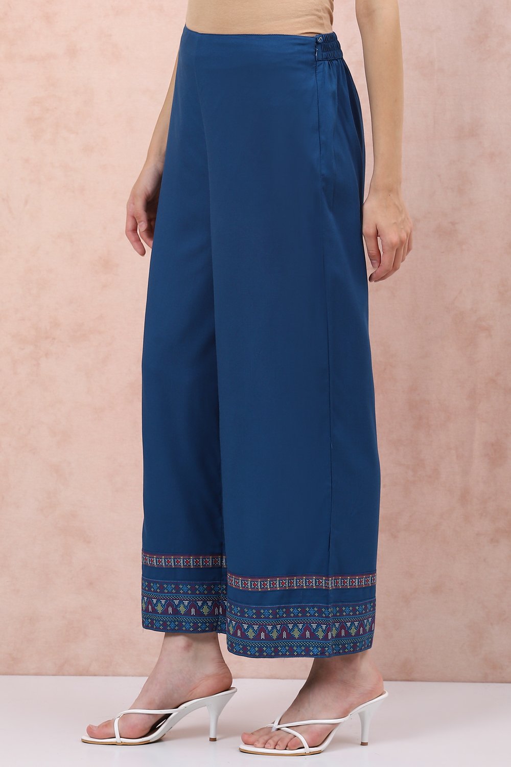 Indigo LIVA Palazzo Pants image number 2