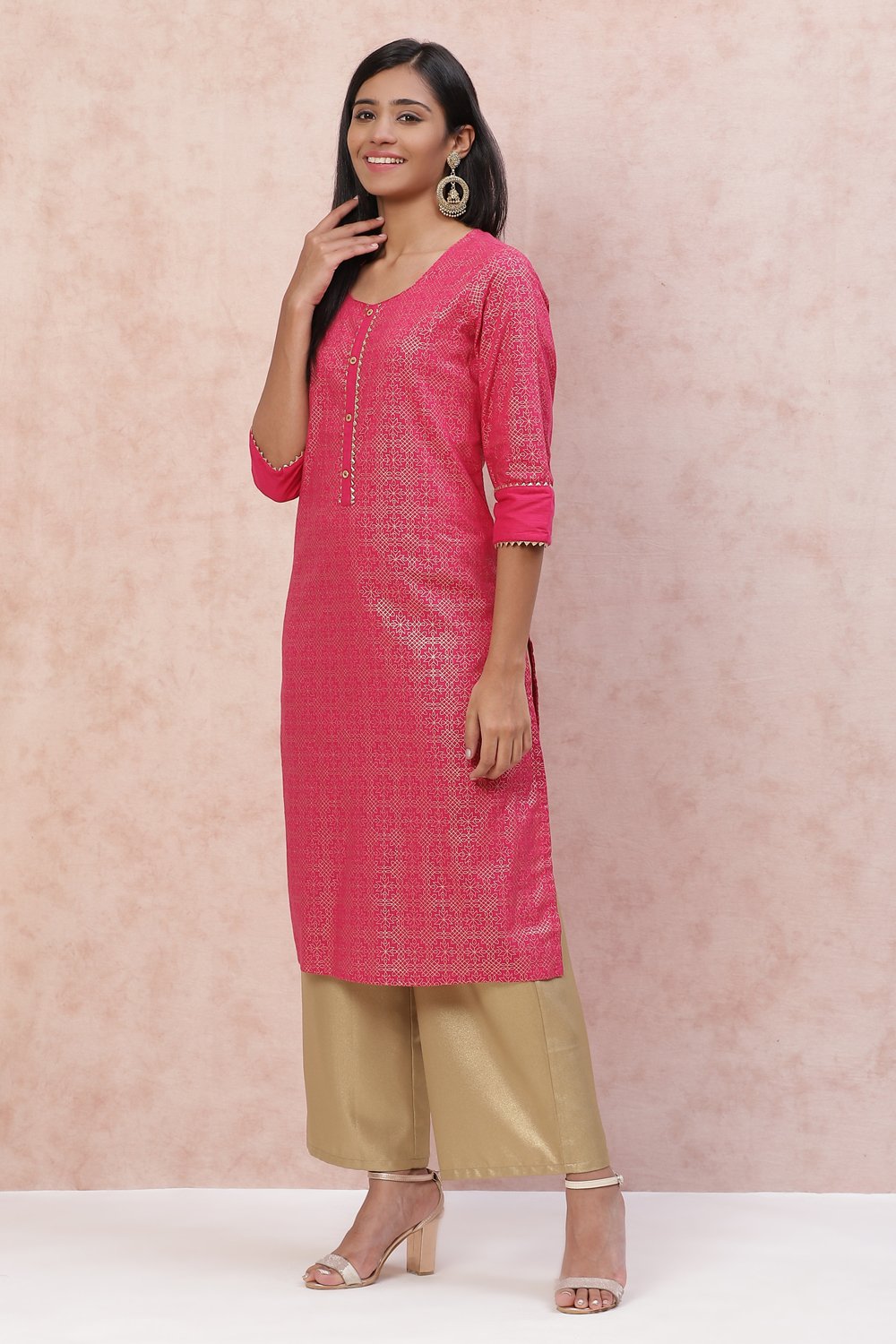 Indigo Art Silk Straight kurta image number 2