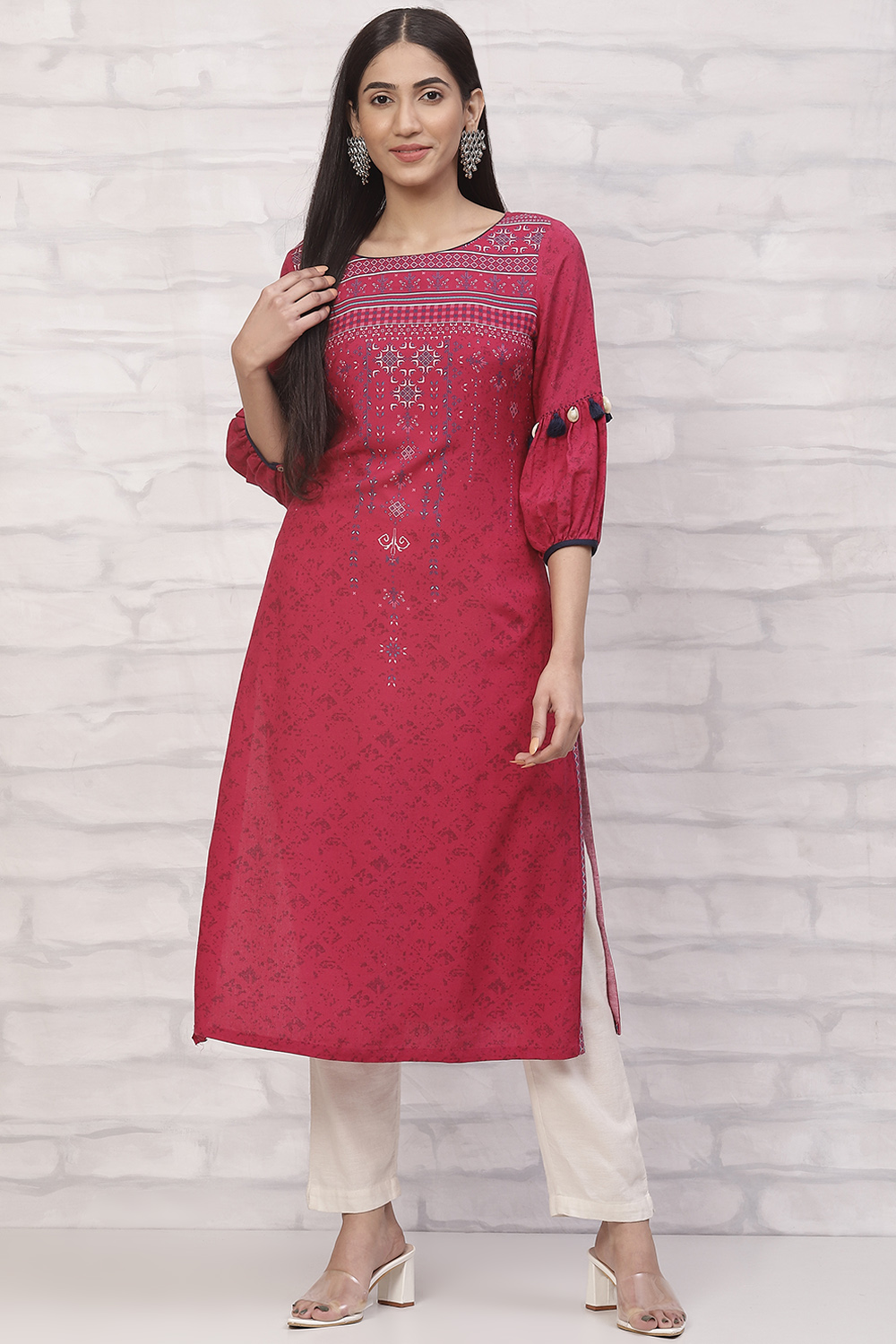 Rust LIVA Straight Kurta image number 0