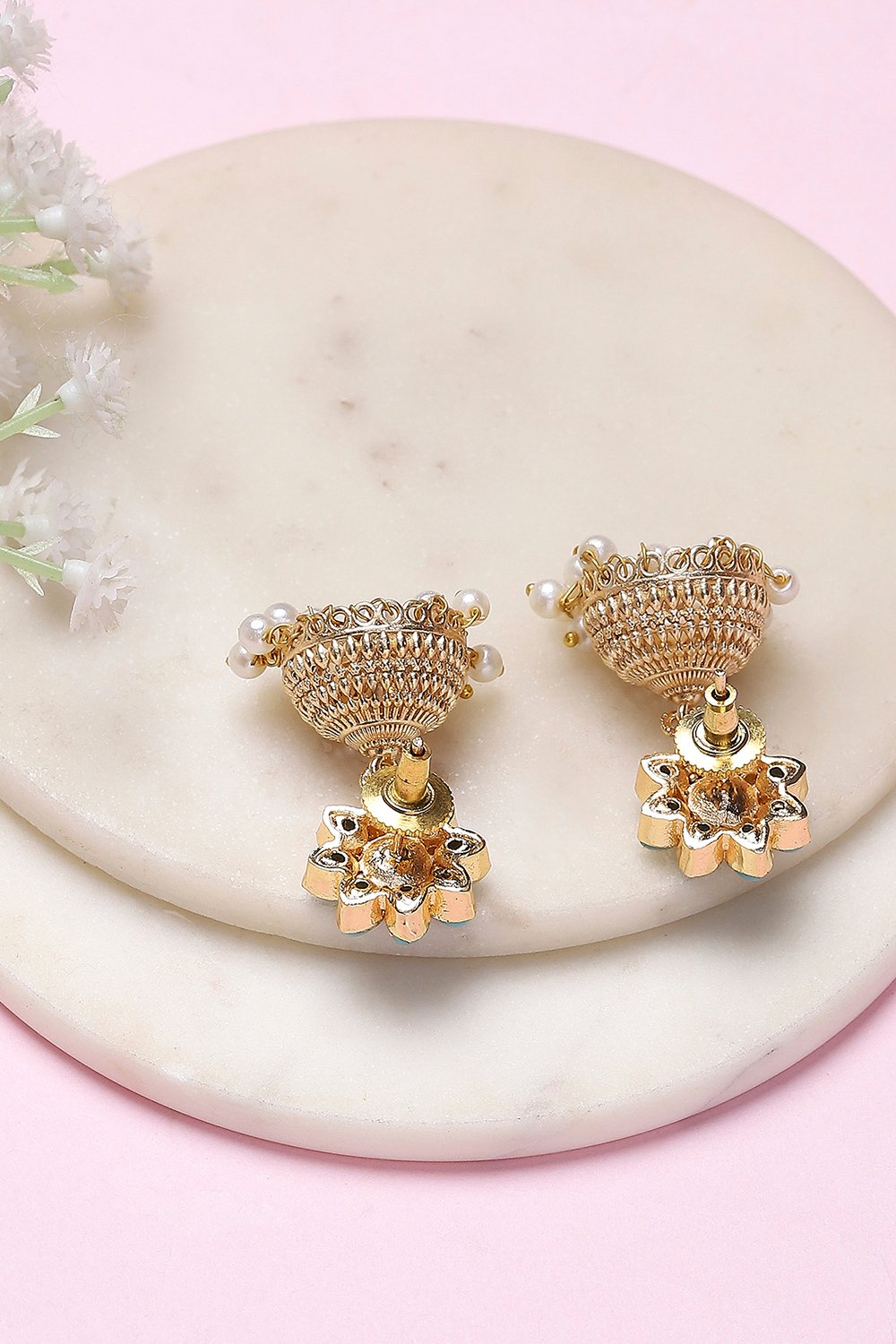 Turquoise Alloy Jhumka image number 2