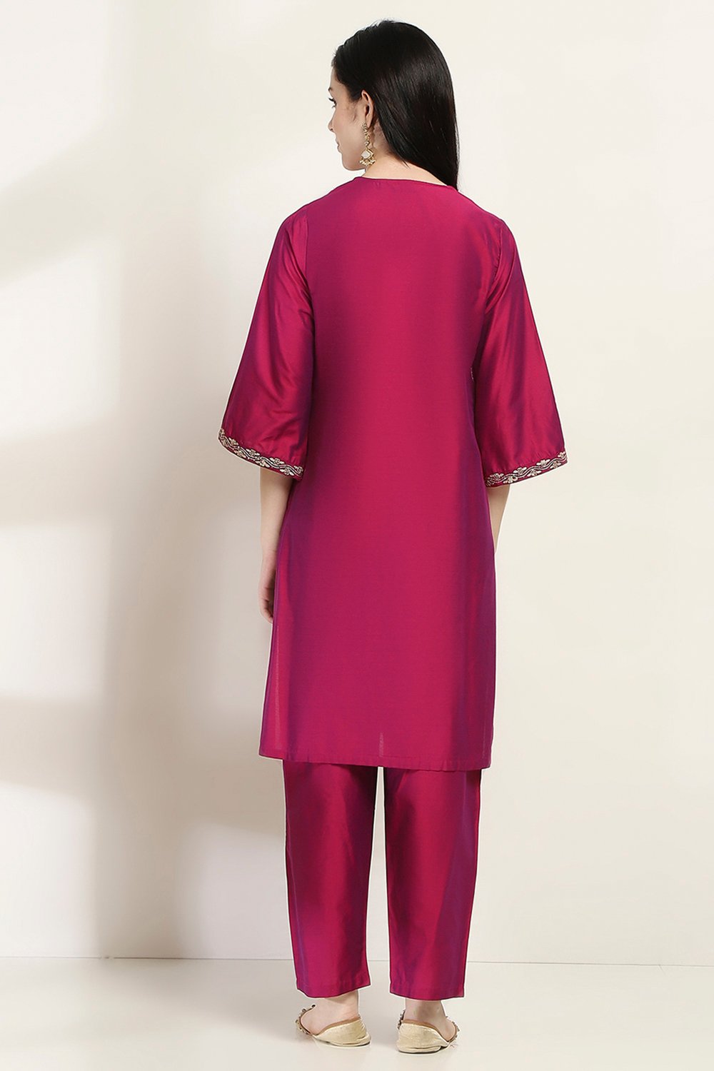 Purple Viscose Straight Set image number 4