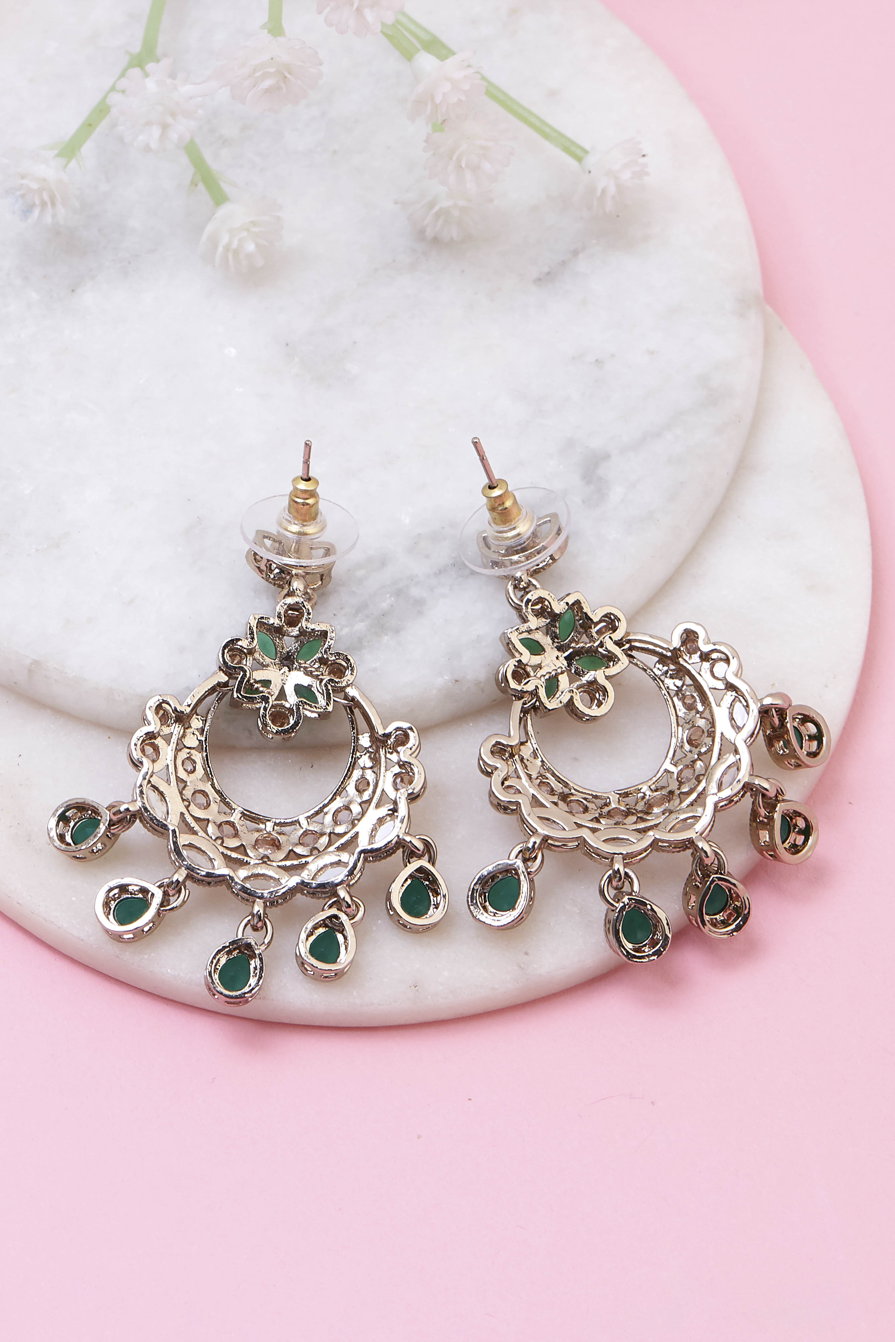 Green Brass Chaandbali image number 2