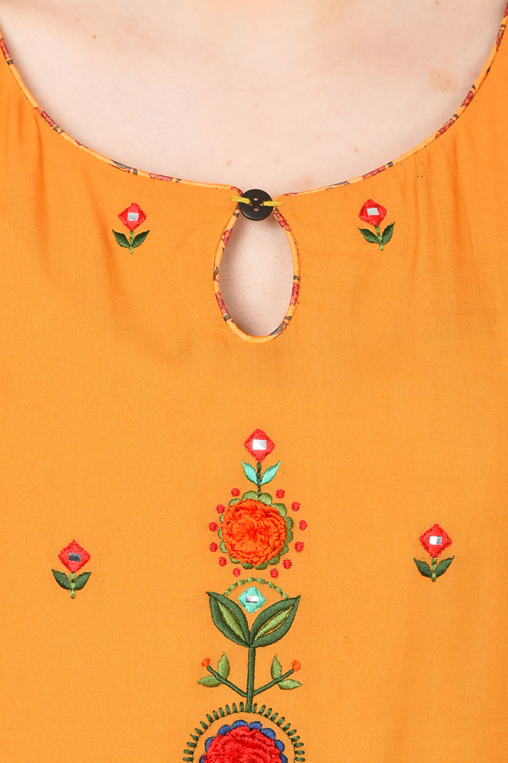 Yellow Straight Viscose Indie Top image number 5