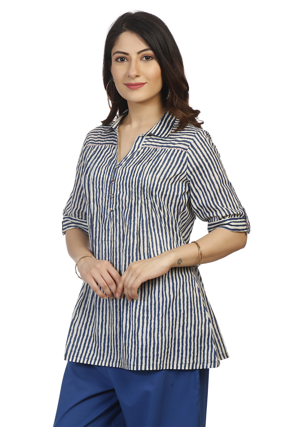 Red A Line Cotton Indie Top image number 3