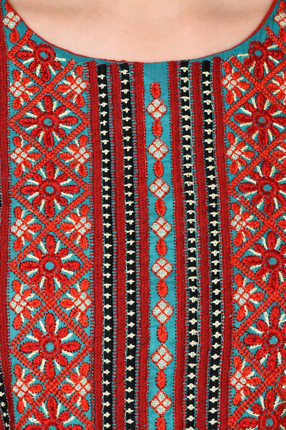 Red Kalidar Viscose Kurta image number 1