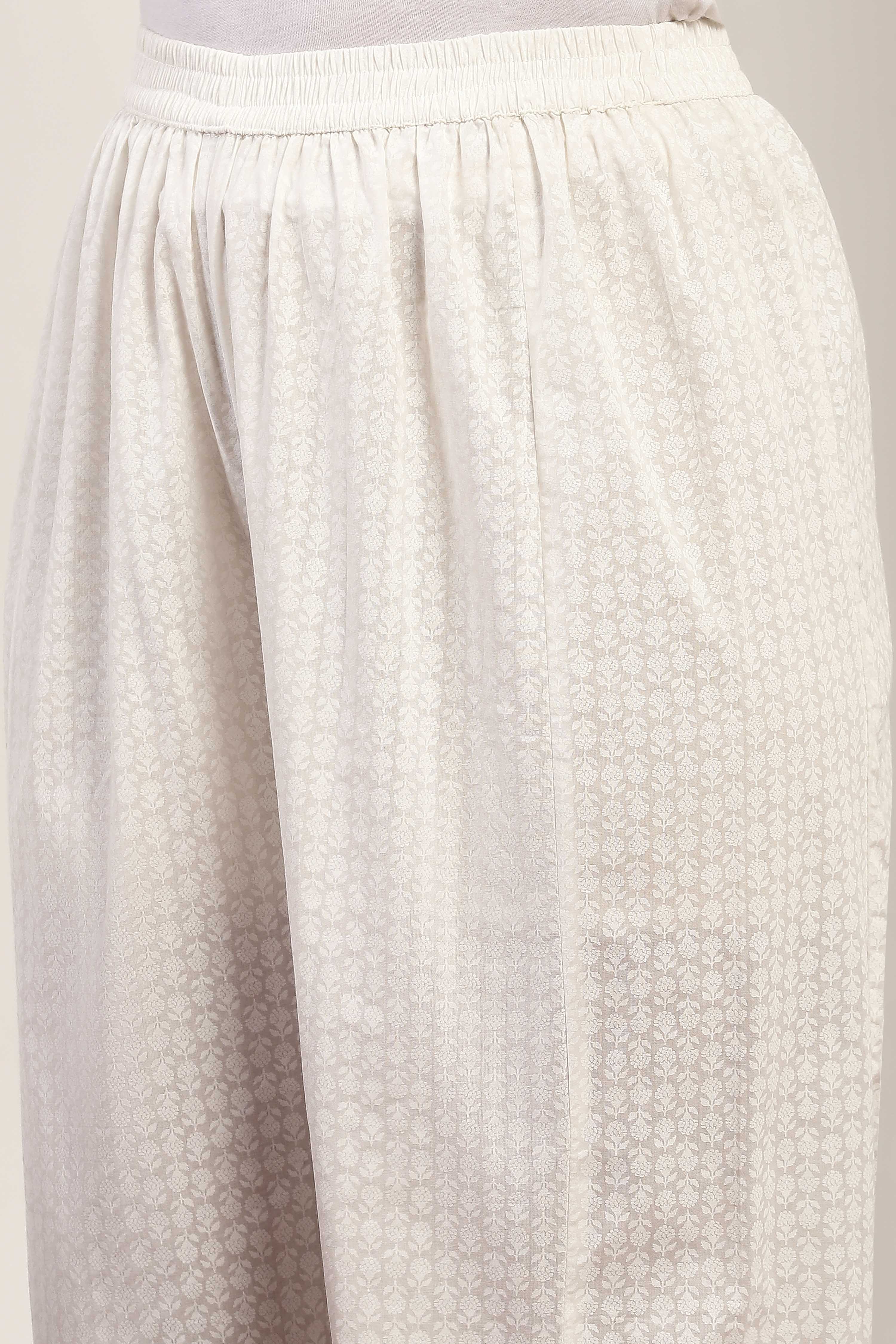 White  Straight Kurta Pants Set image number 2