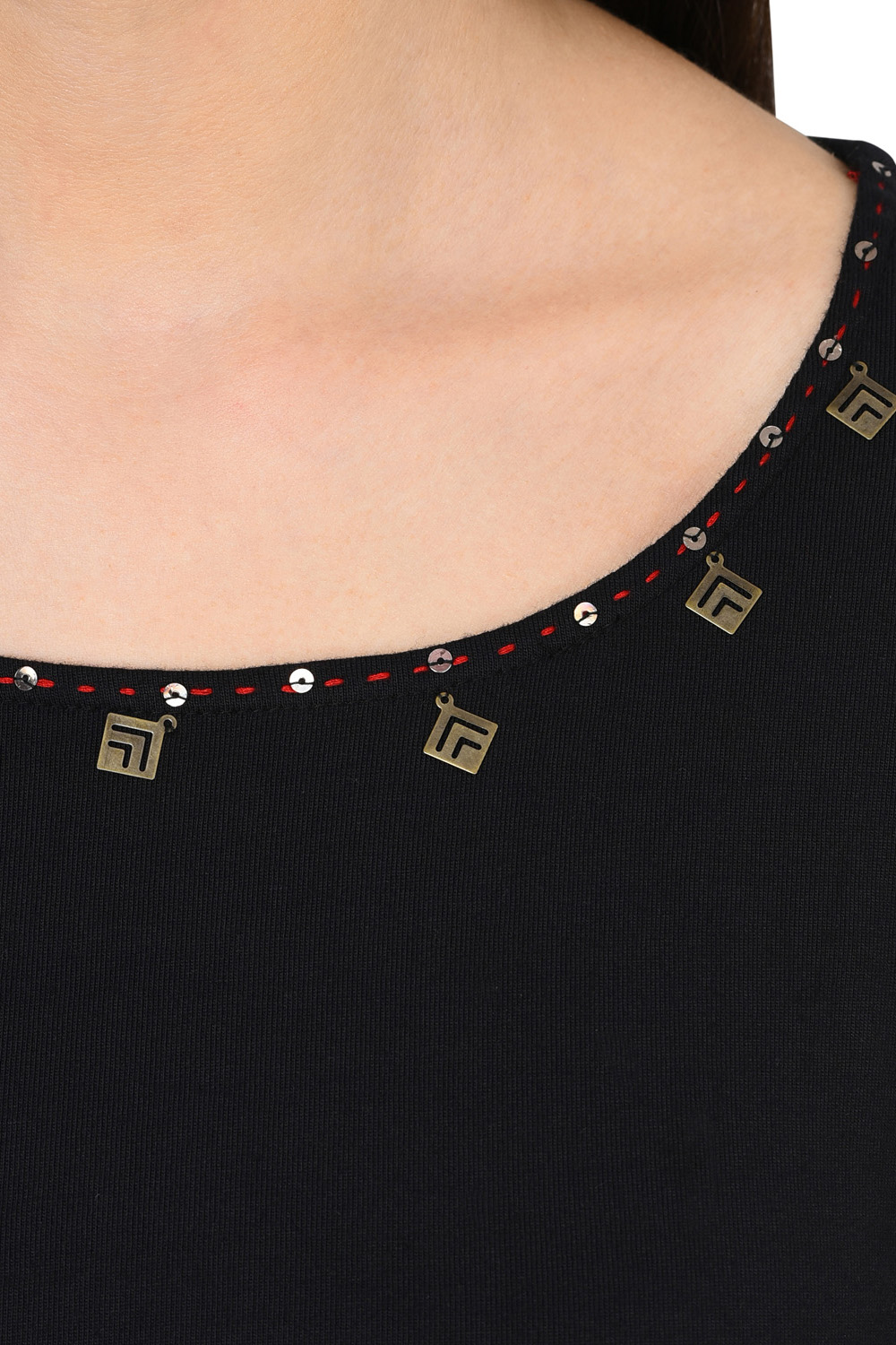 Black Straight Viscose Indie Top image number 5
