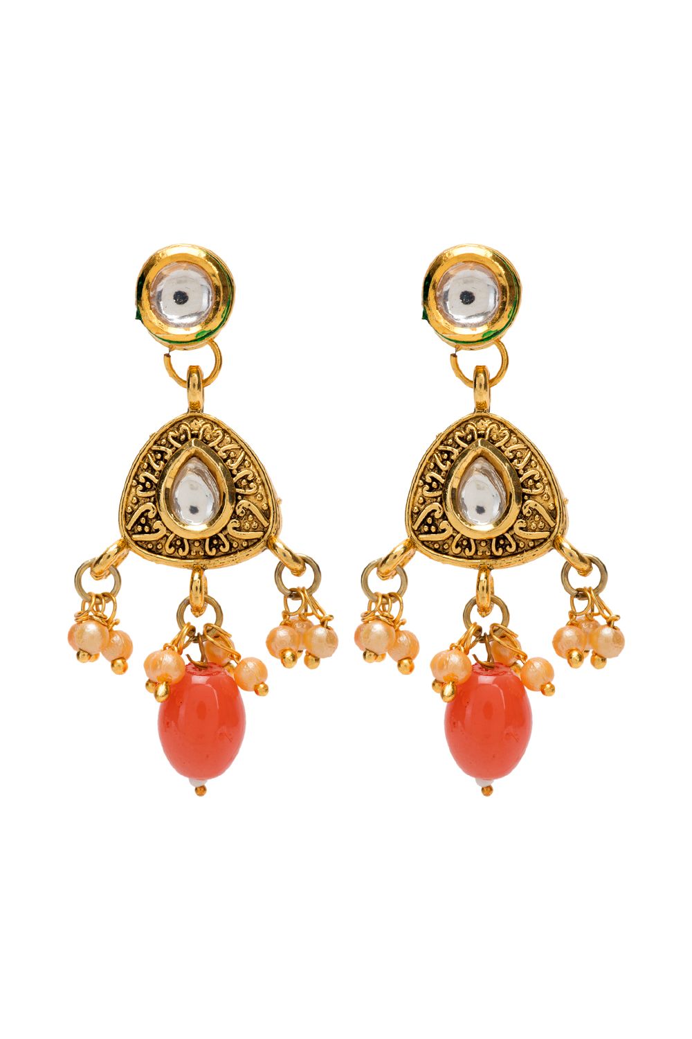 Gold Metal Brass Earring image number 1