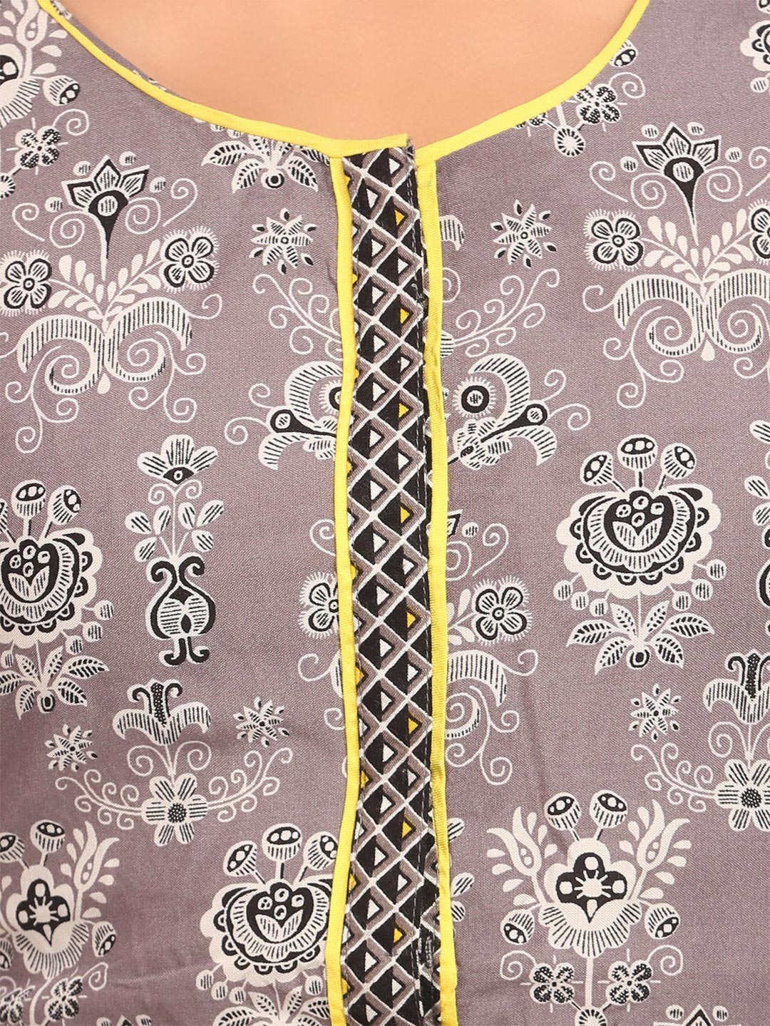Grey Straight Rayon Kurta image number 4