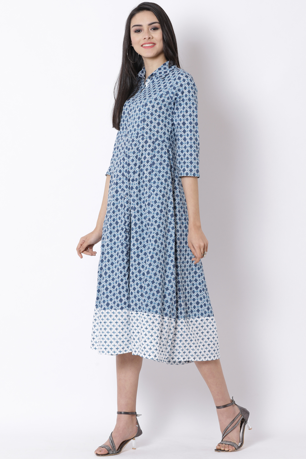 Indigo Cotton Kalidar Dress image number 2