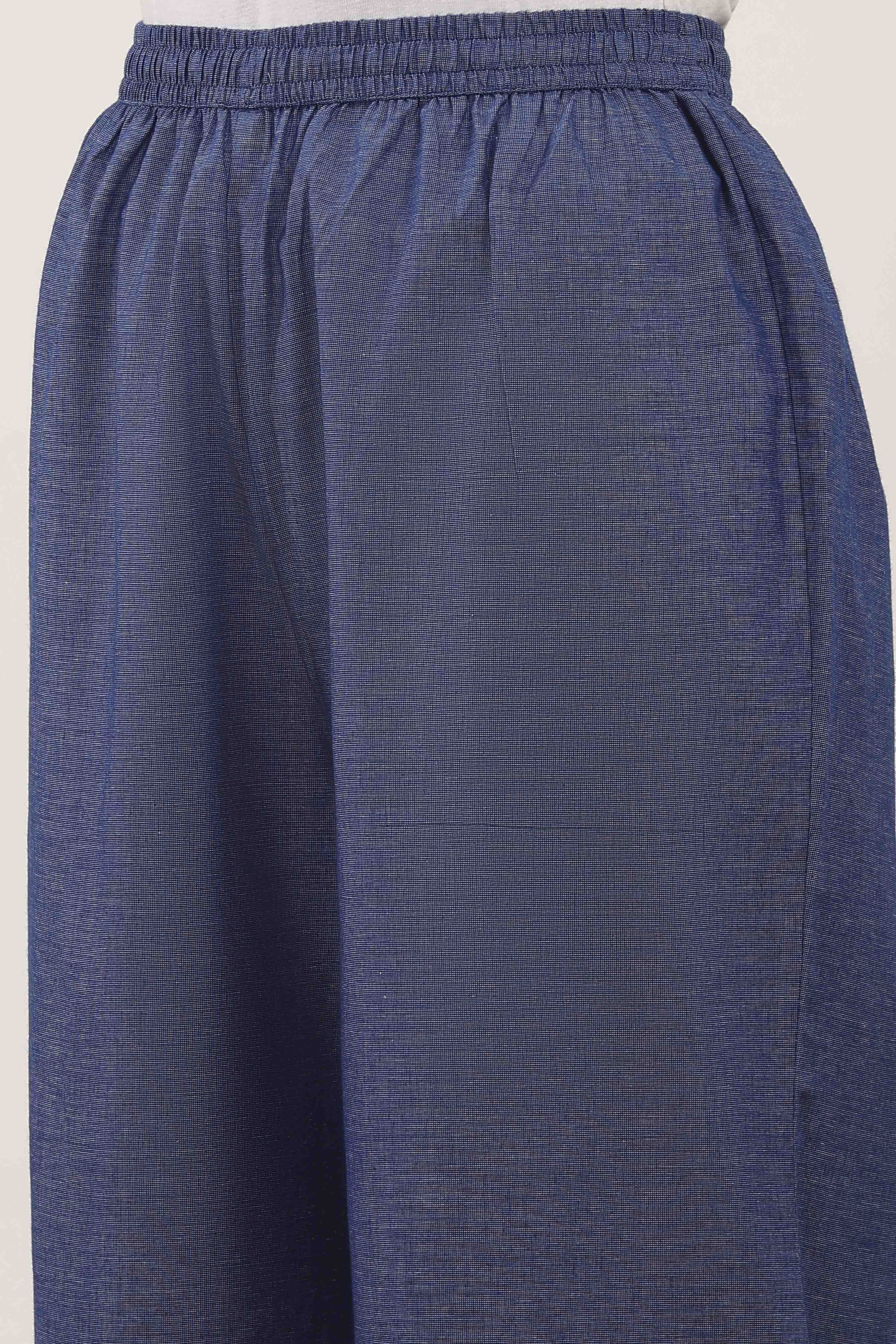 Blue Cotton Palazzos & Culottes image number 1