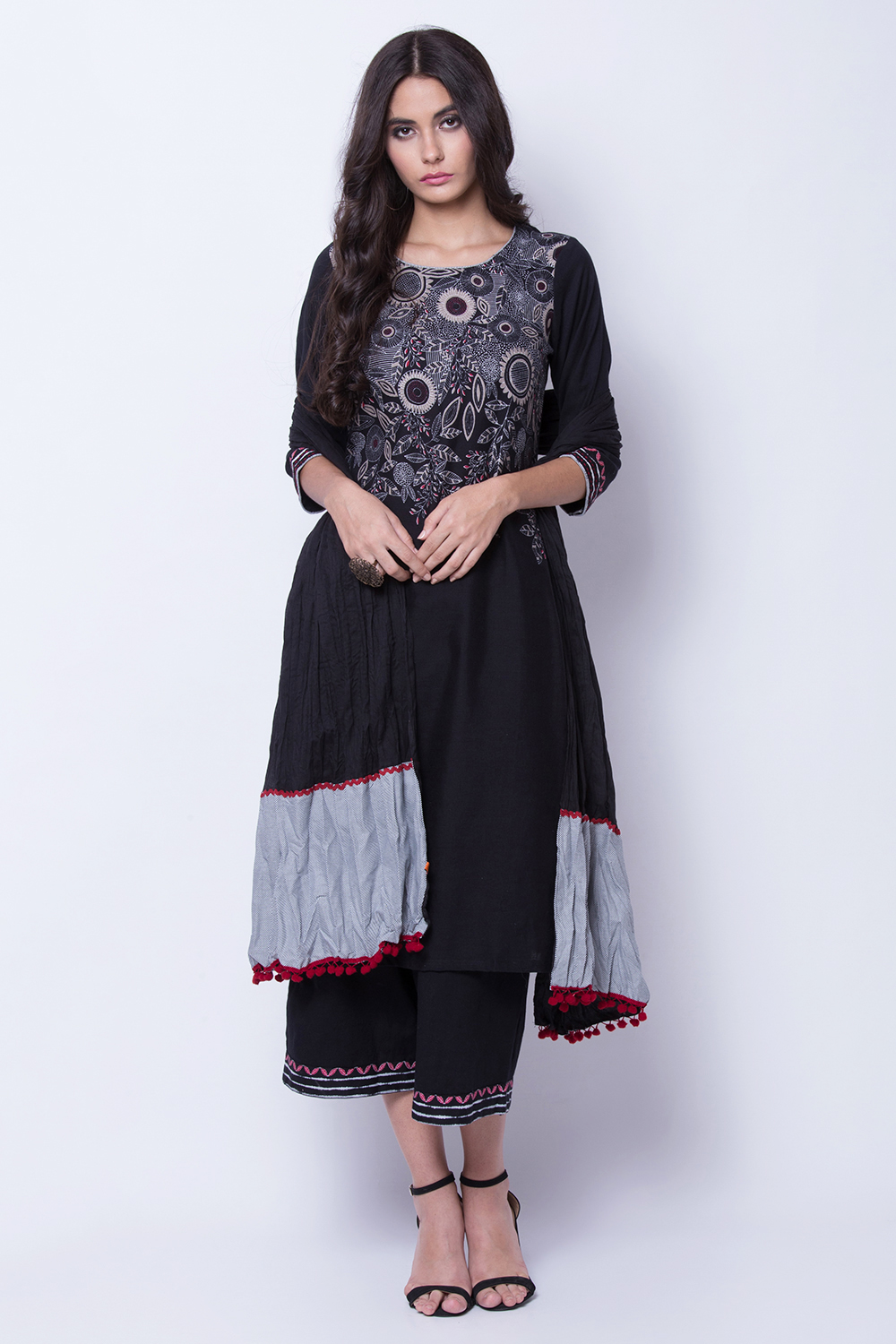 Black Cotton Dupatta image number 0