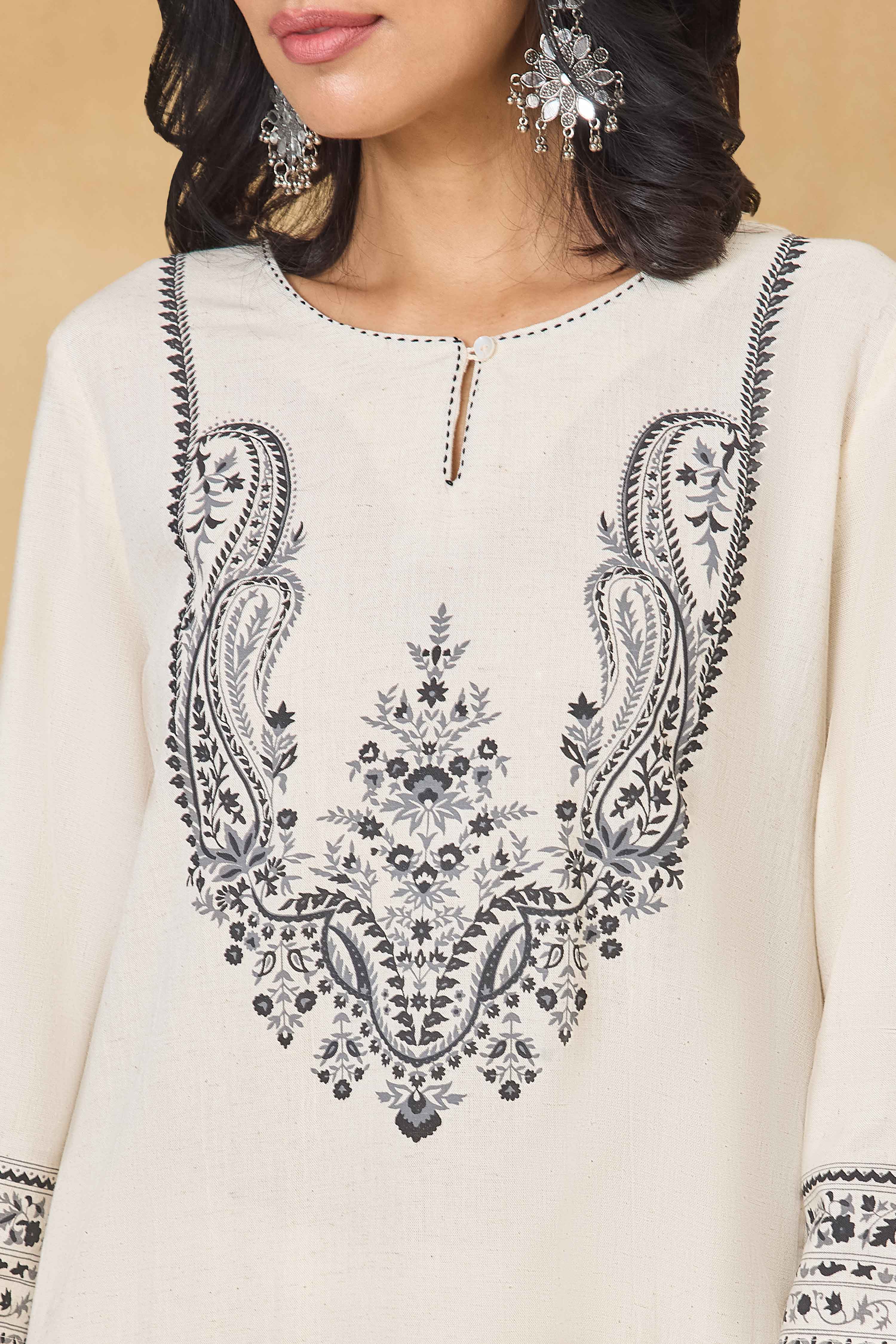 Natural Rayon Flex Straight Printed Kurta image number 1