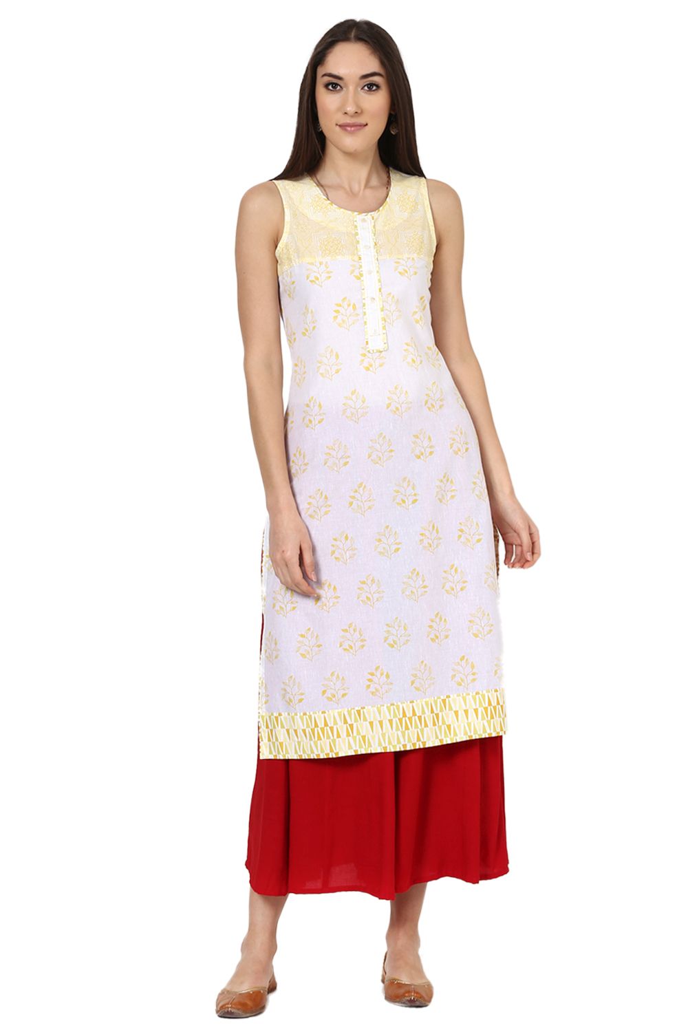 White Straight Cotton Kurta image number 0