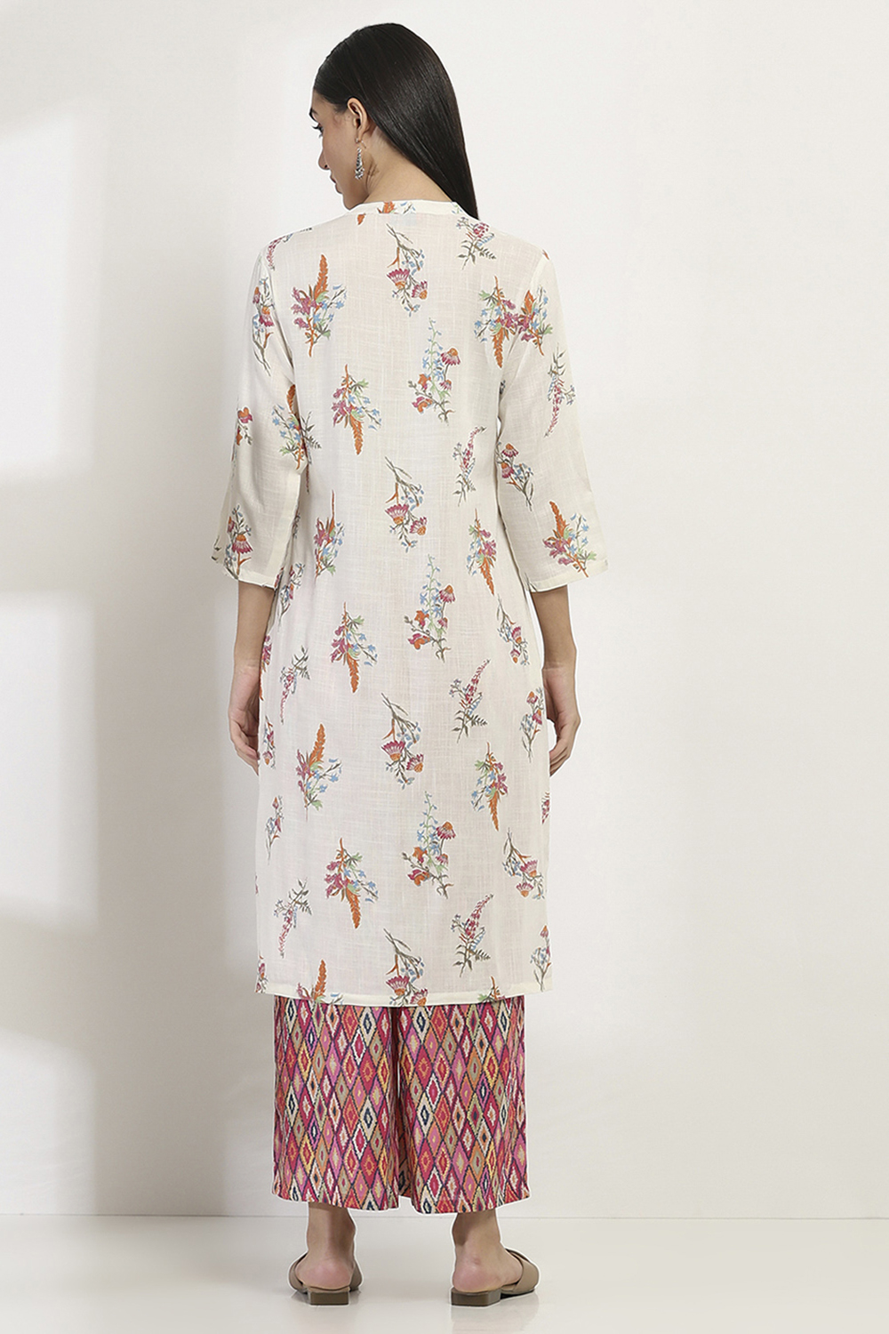 White Viscose Rayon Straight SET image number 4