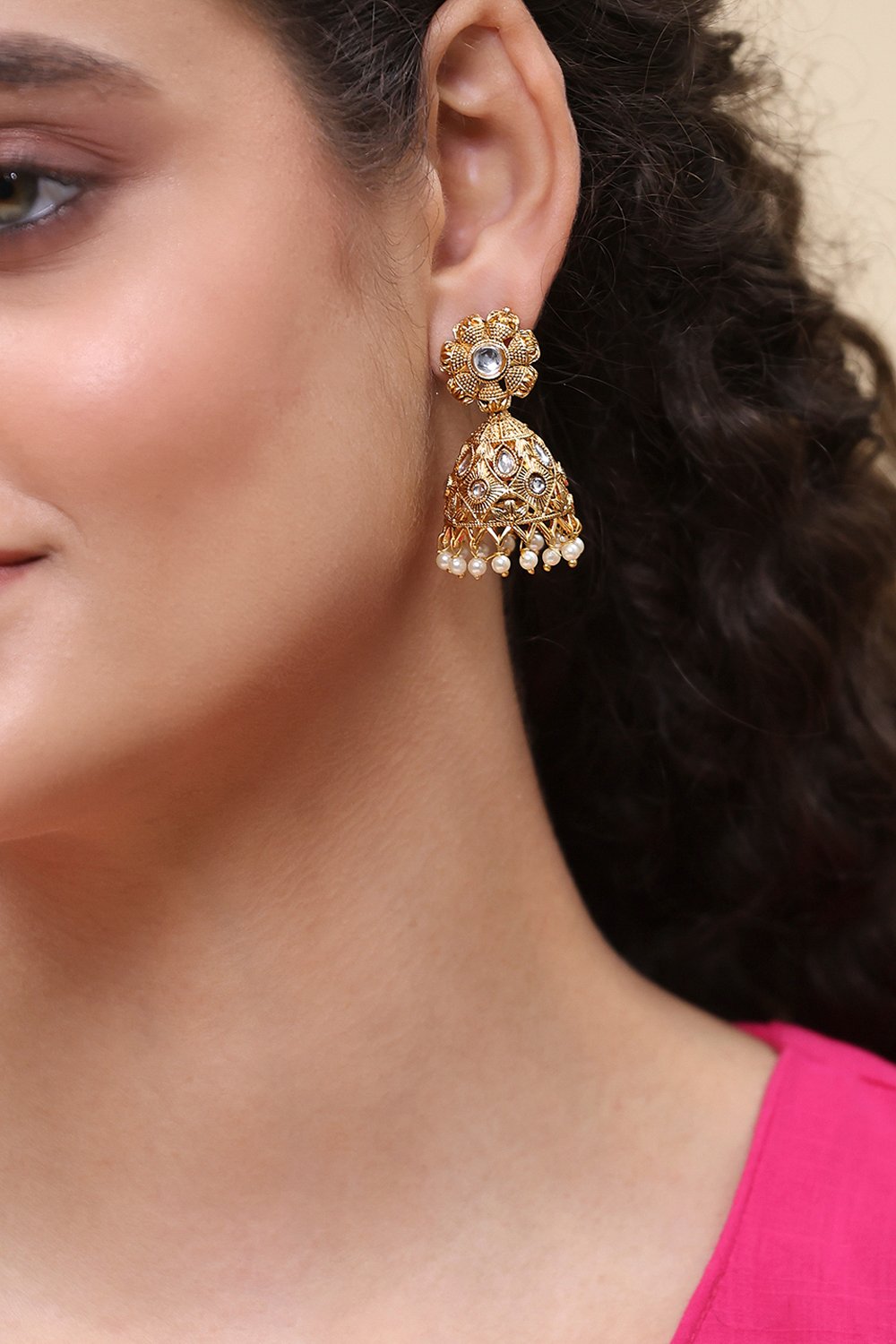 Gold Alloy Jhumka image number 1