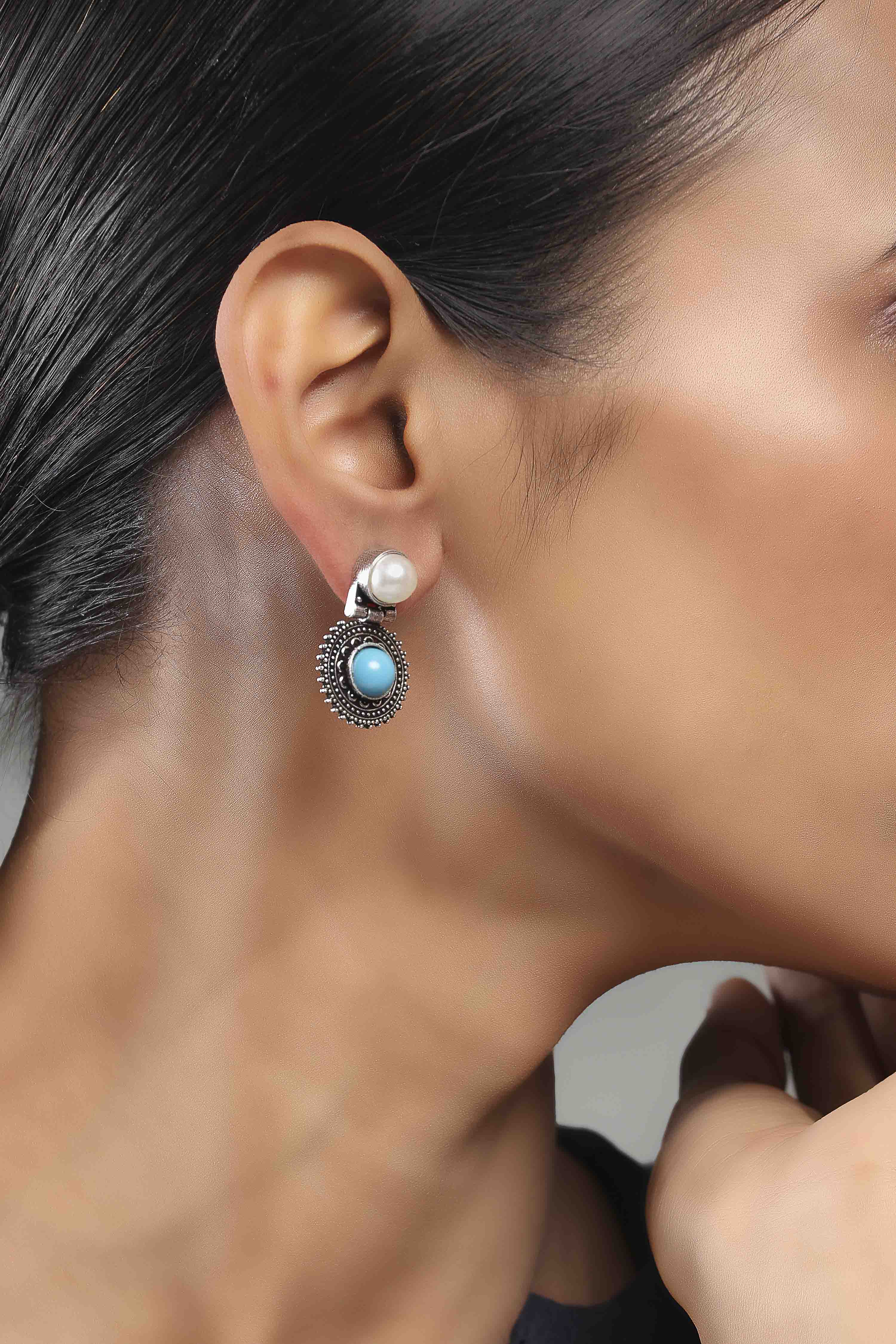 Turquoise Brass Studs image number 1