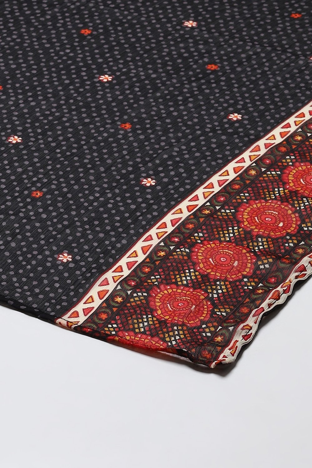 Black Polyester Printed Dupatta image number 1