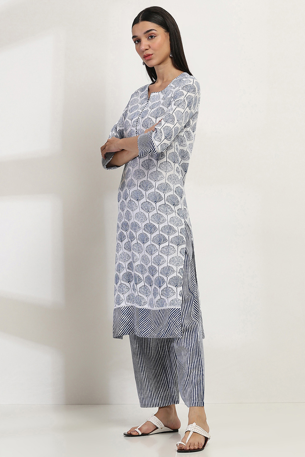 Blue Viscose Straight SET image number 3