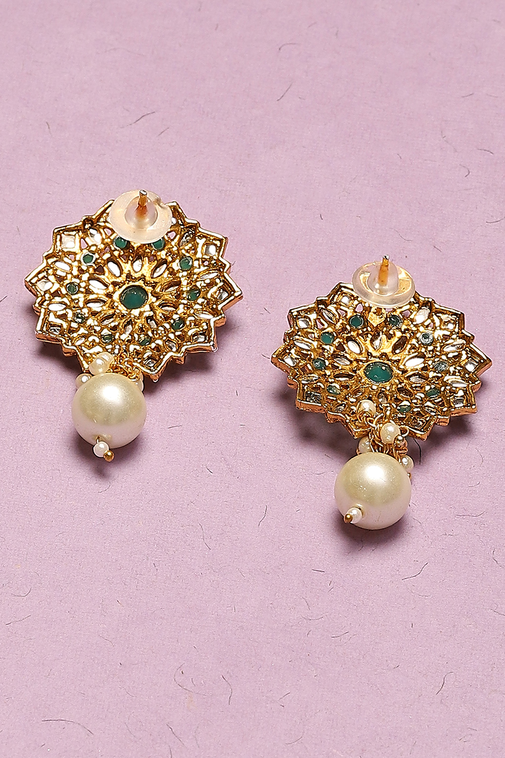 Green Alloy Earrings image number 2