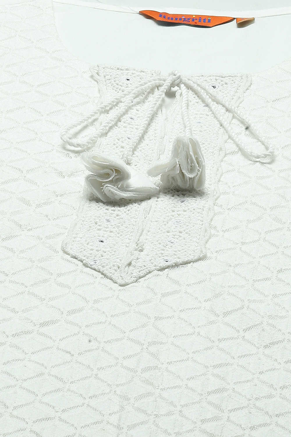 White Cotton Straight Top image number 1