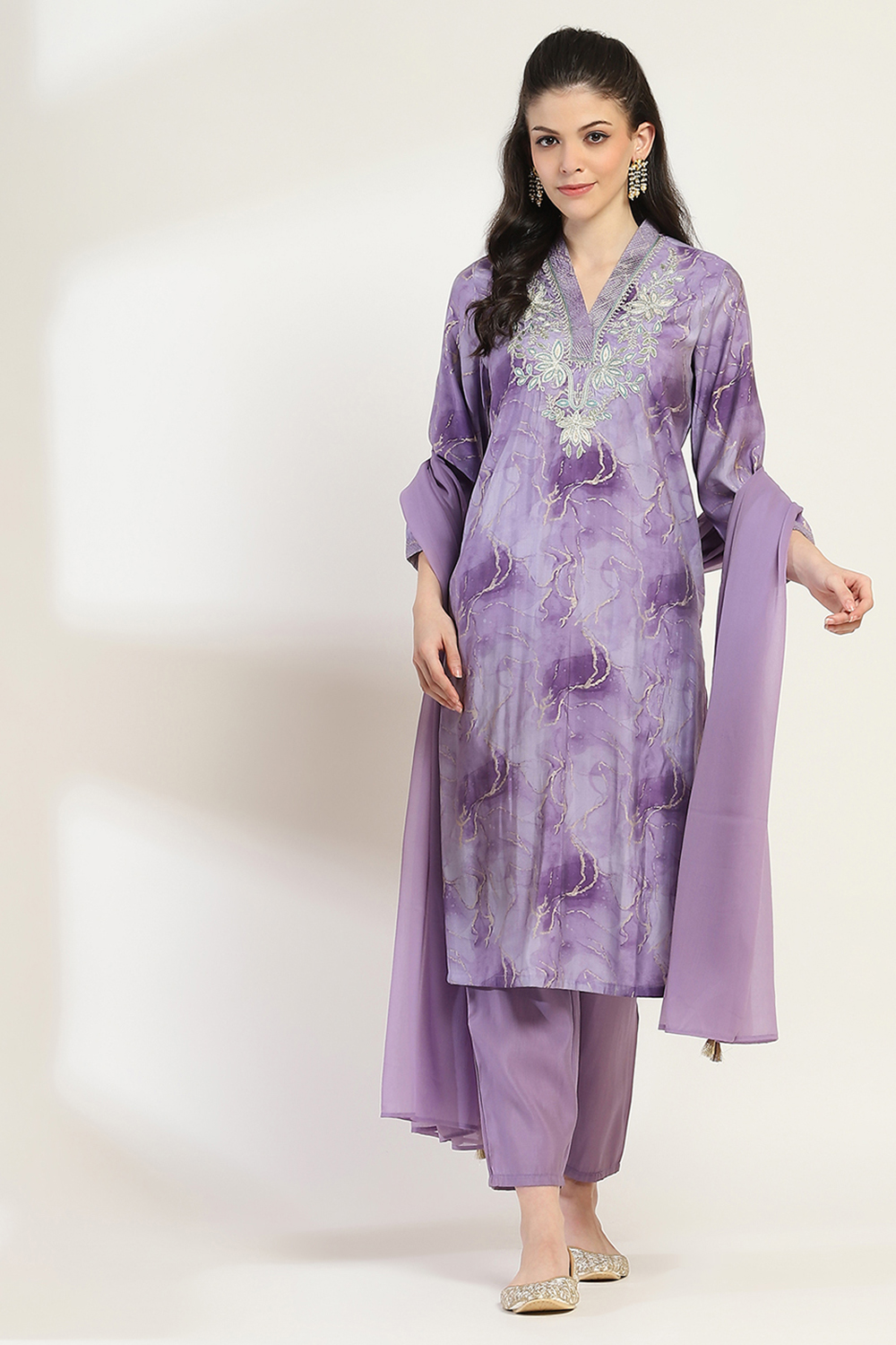 Pink Viscose Blend Straight Set image number 0