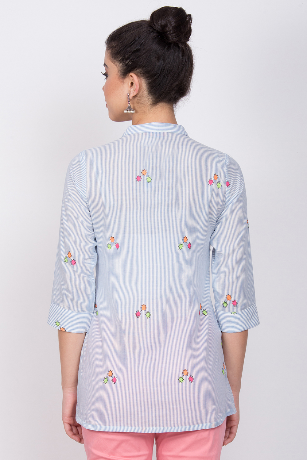 Light Blue Cotton Indie Top image number 5