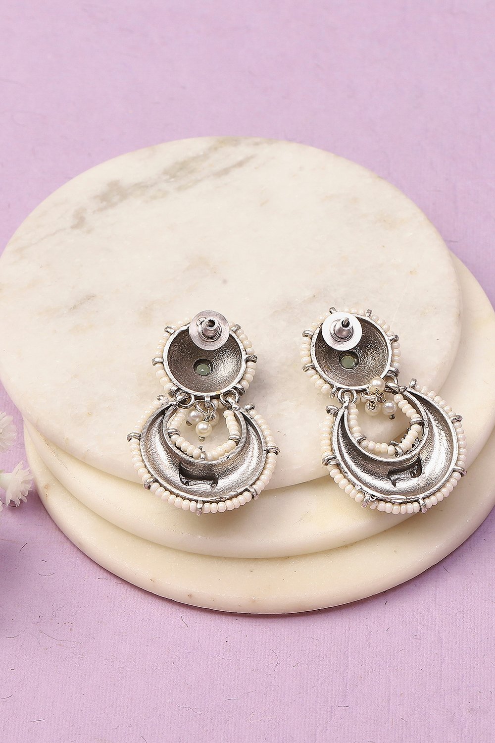 Dual Oxidised Alloy Earrings image number 2