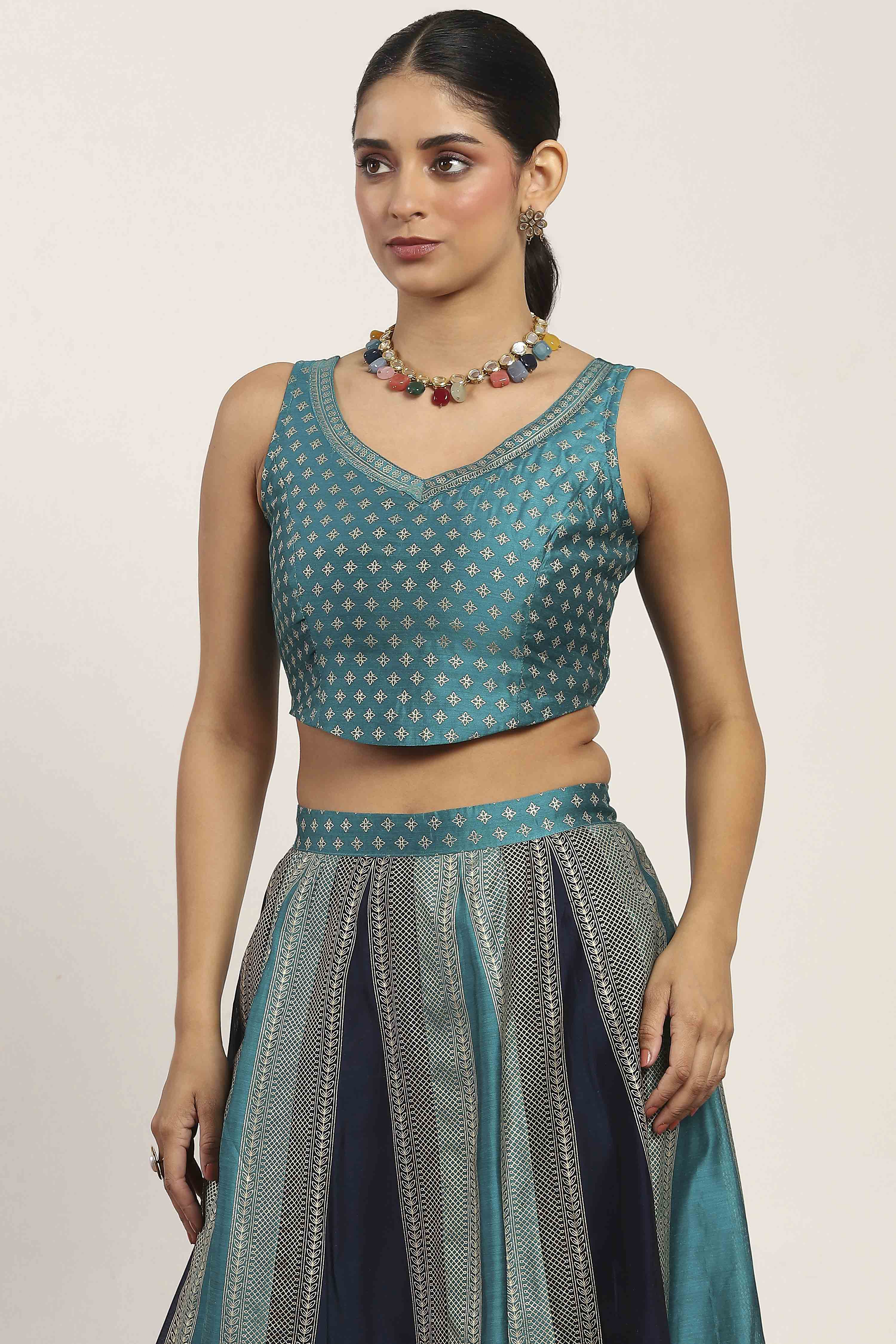 Pink Polyester Kalidar Lehenga Set image number 1