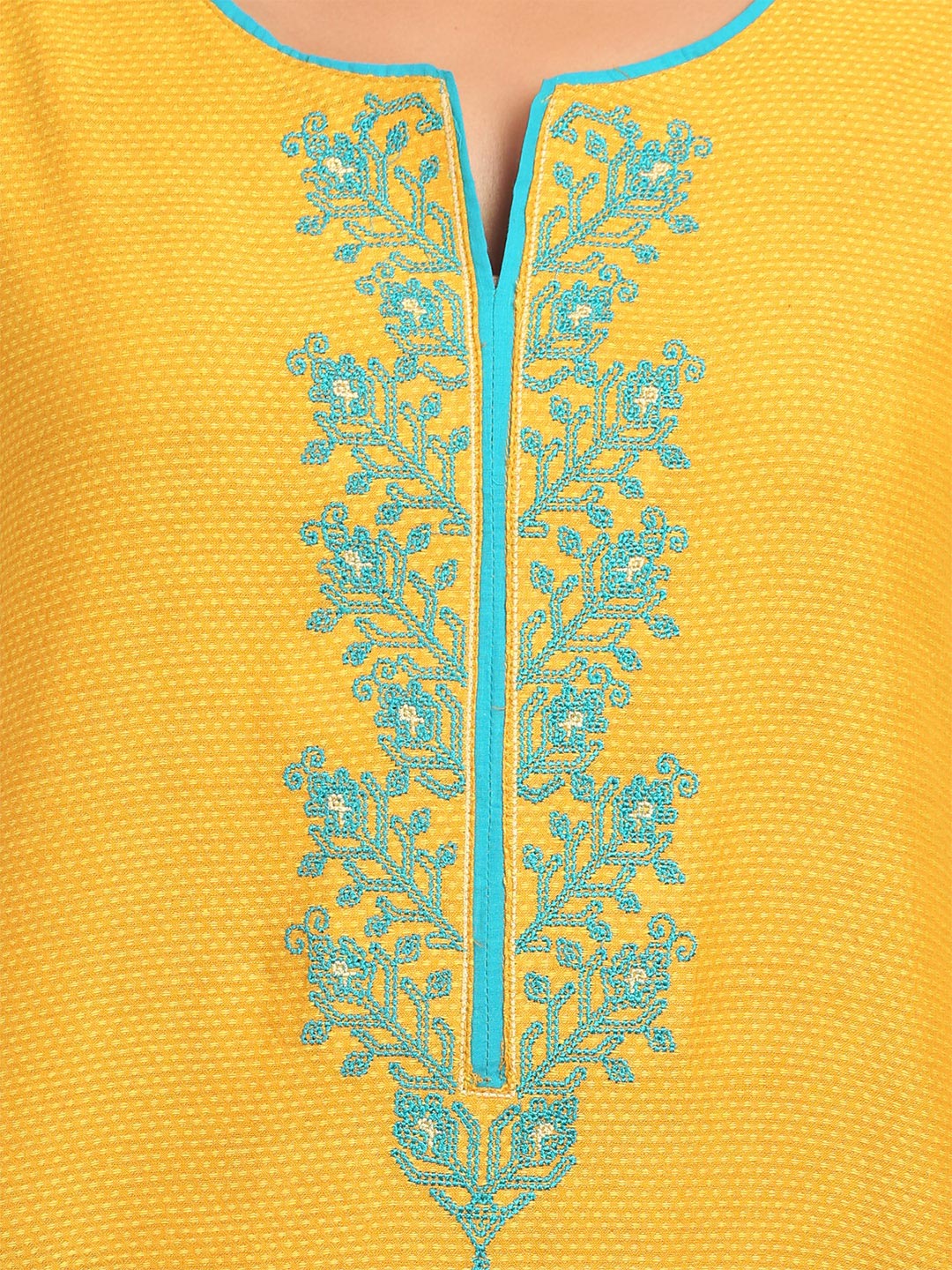 Mustard Straight Cotton Kurta image number 4