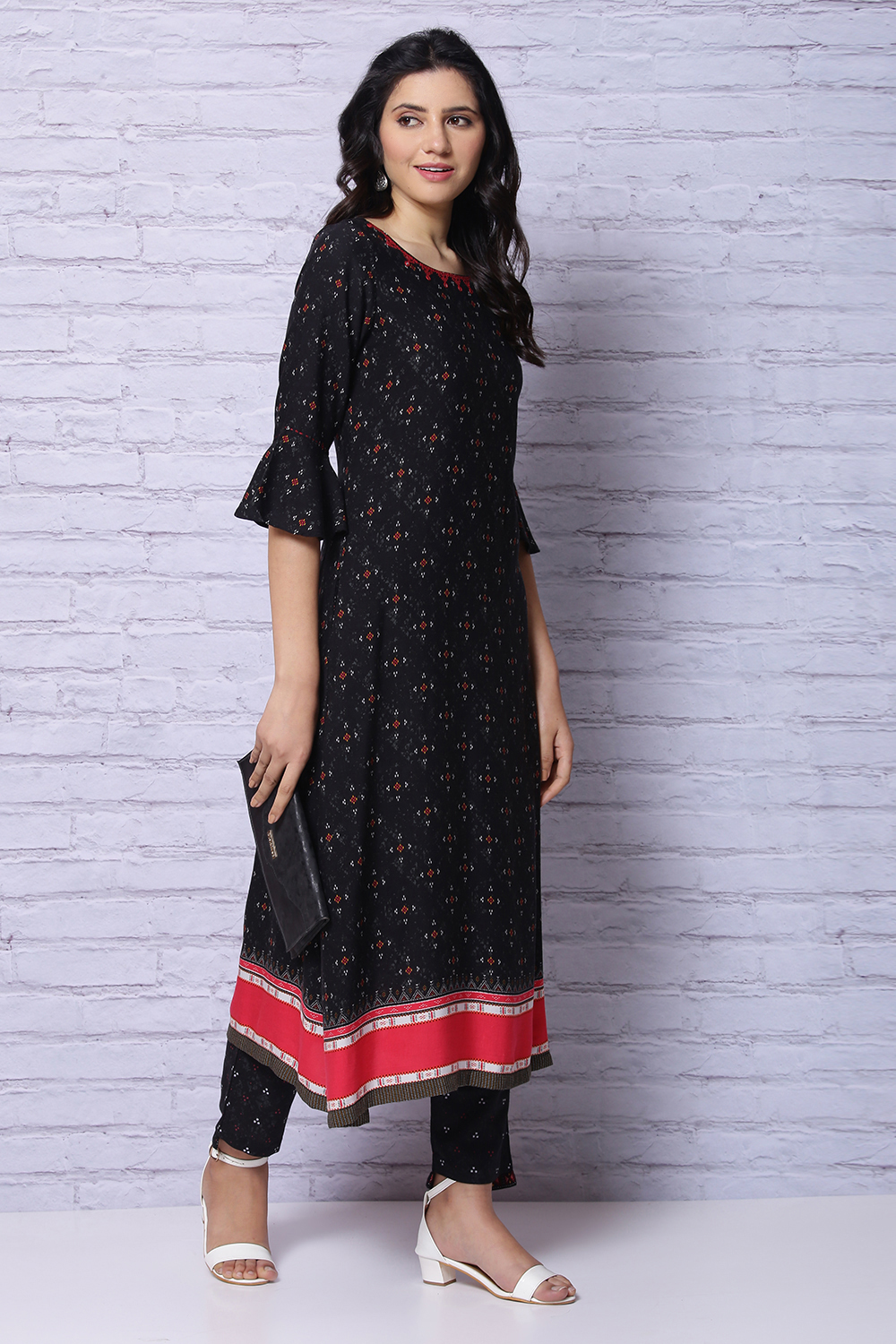 Black Viscose Kurta image number 5