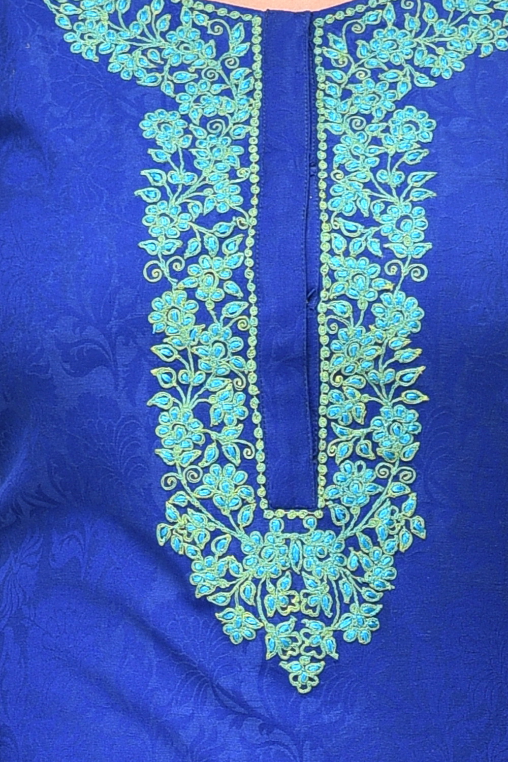 Blue Straight Cotton Kurta image number 4