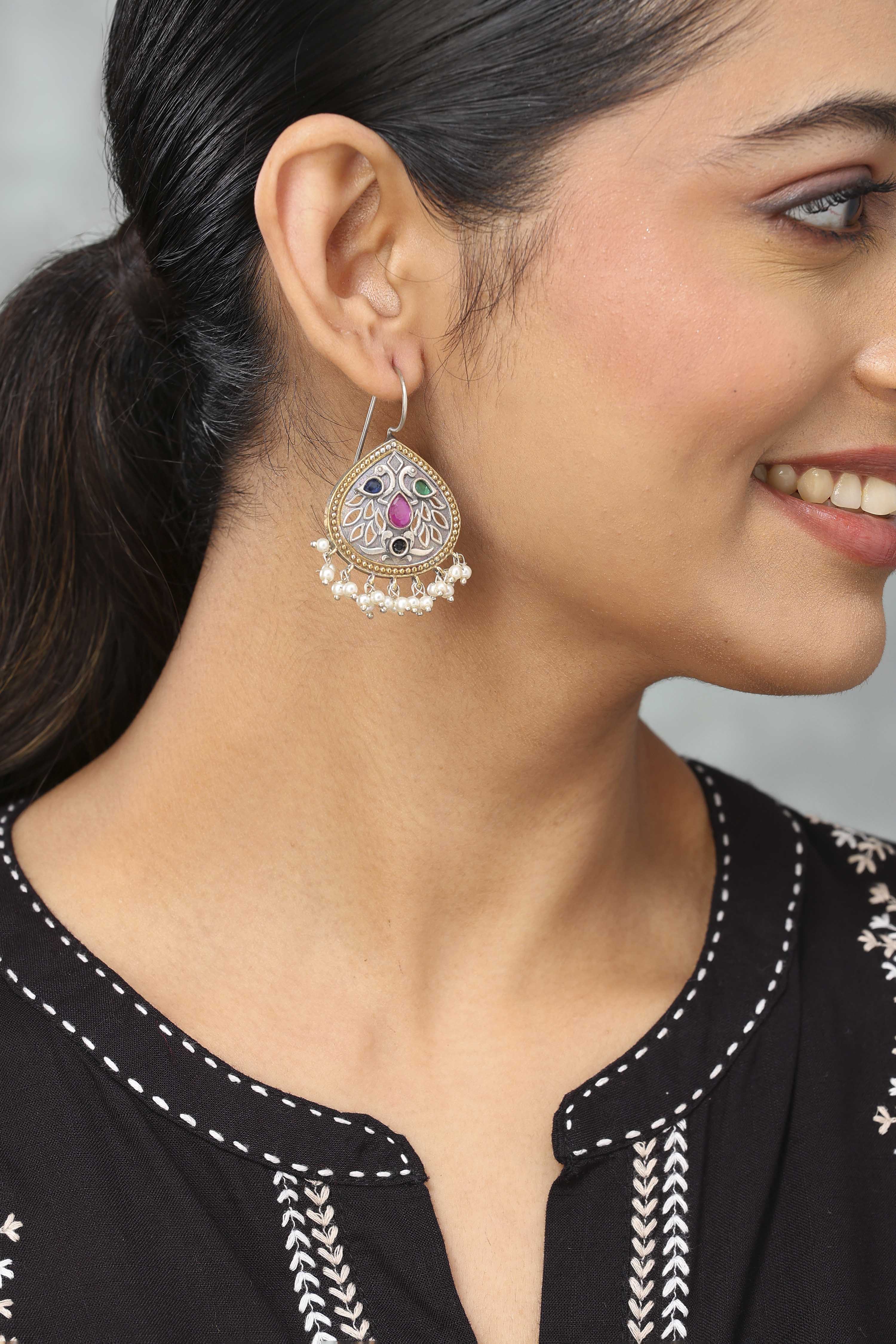 Multicolor Brass Drop & danglers image number 1