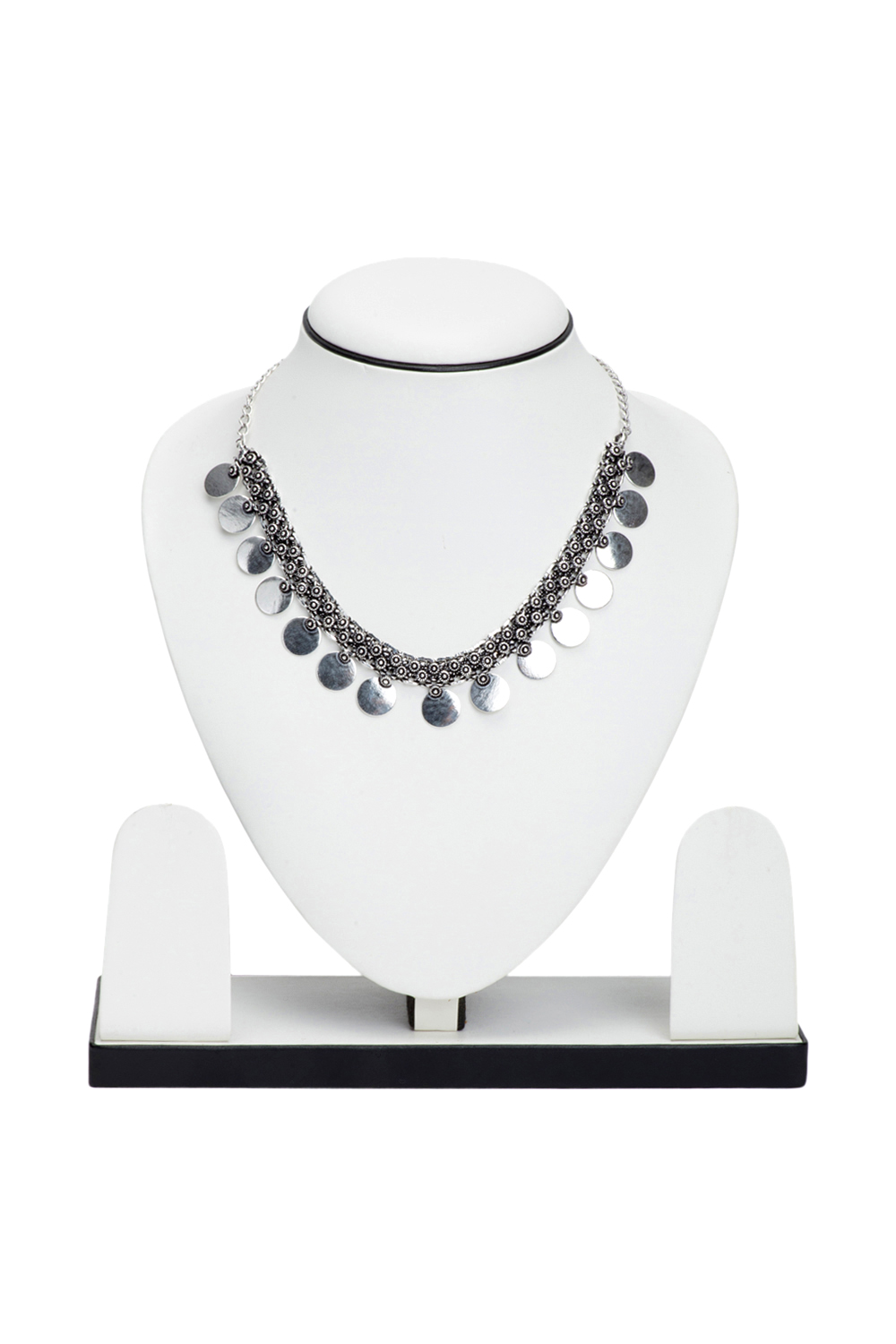 Silver Metal Brass Necklace image number 1