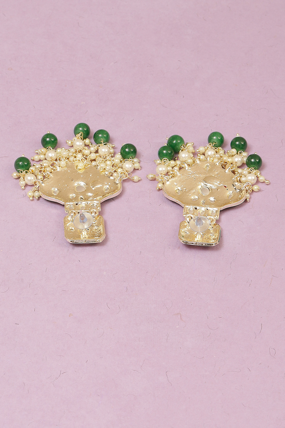 Green Alloy Earrings image number 2