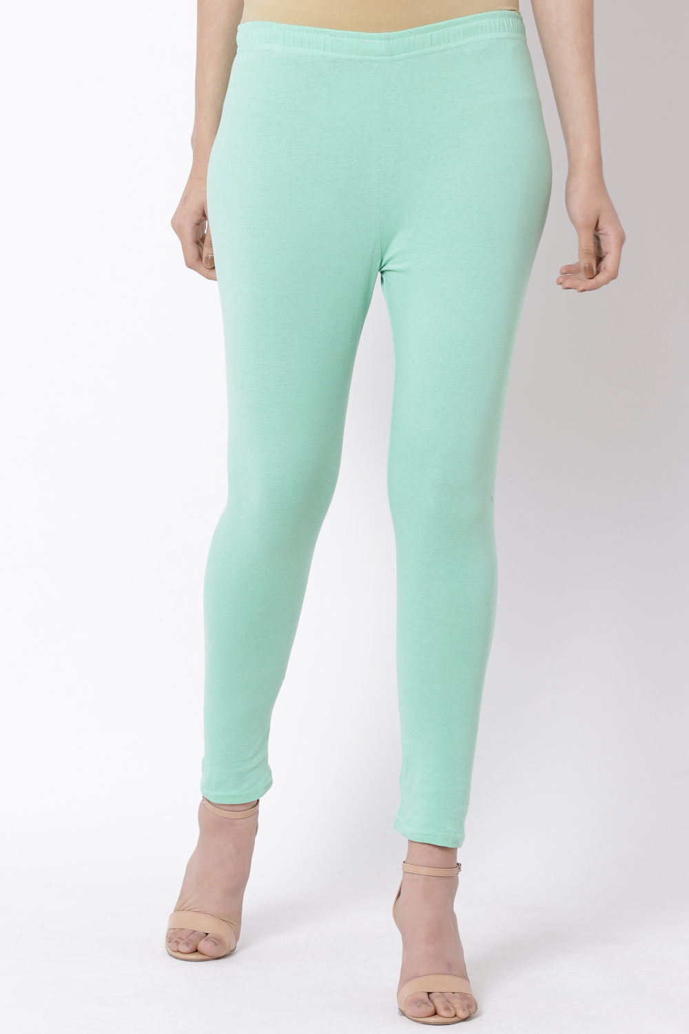 Mint Green Cotton Leggings image number 0