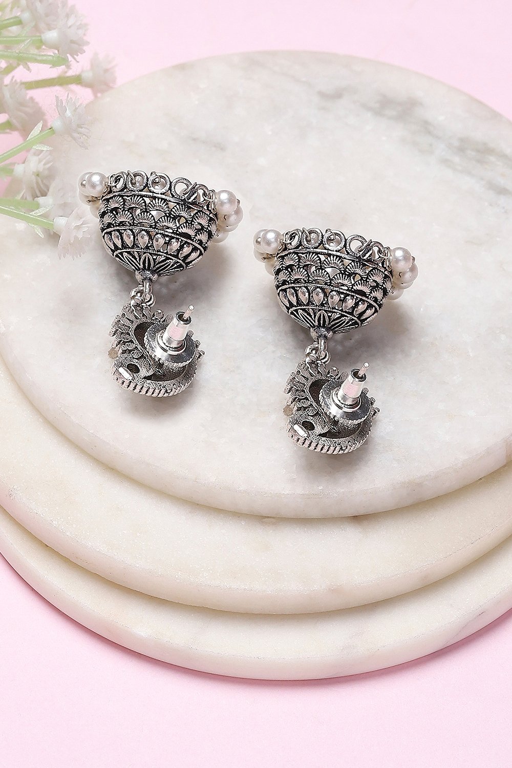 Green Brass Jhumka image number 2