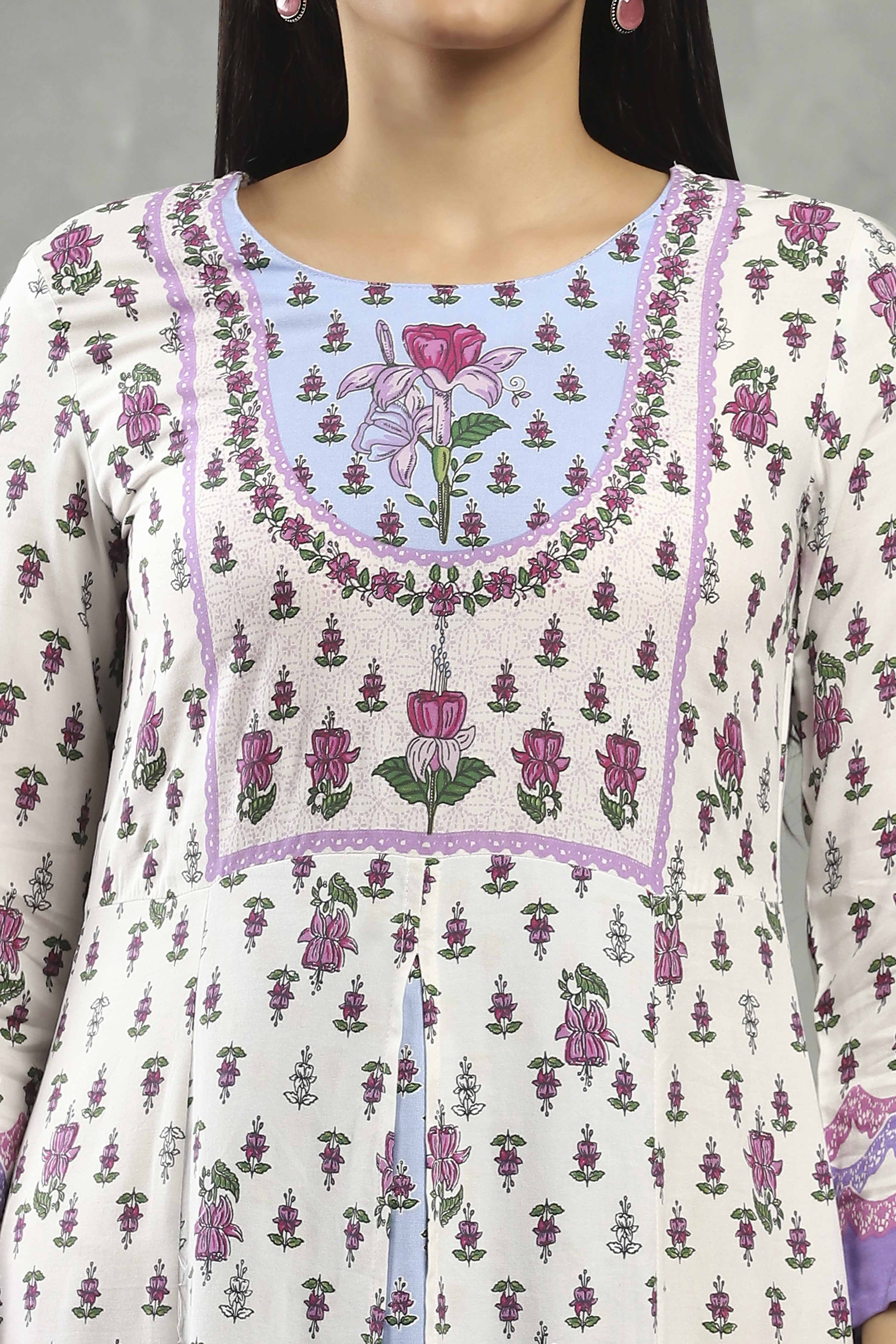 White Polyester Straight Kurta Pants Set image number 1