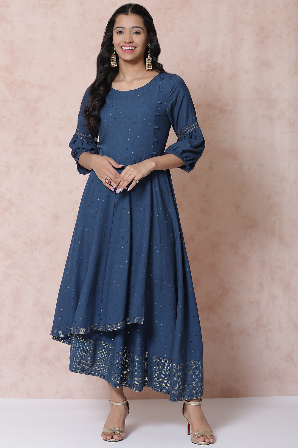 Indigo LIVA Kalidar Dress image number 0