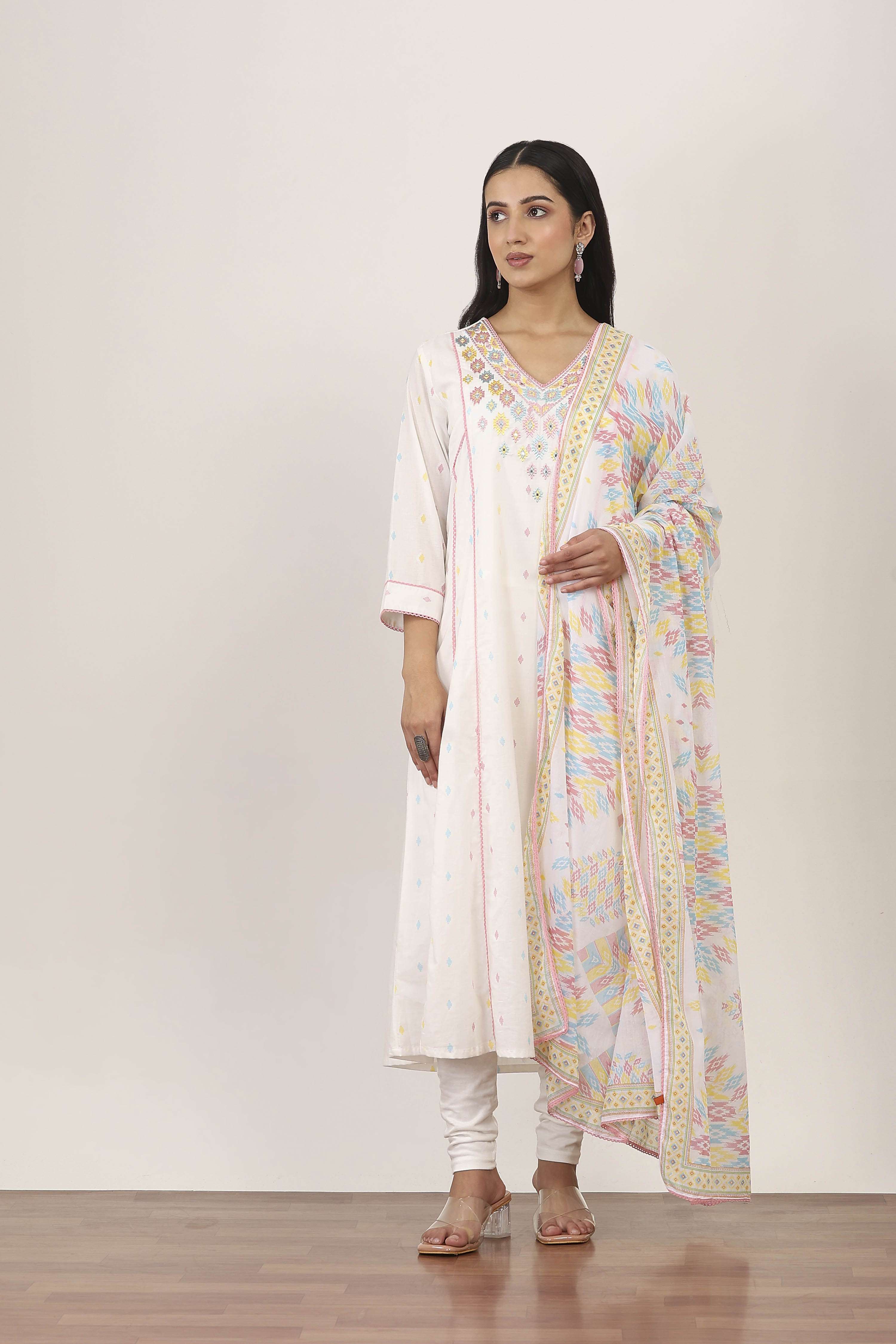 White Cotton Lehenga Sets image number 6