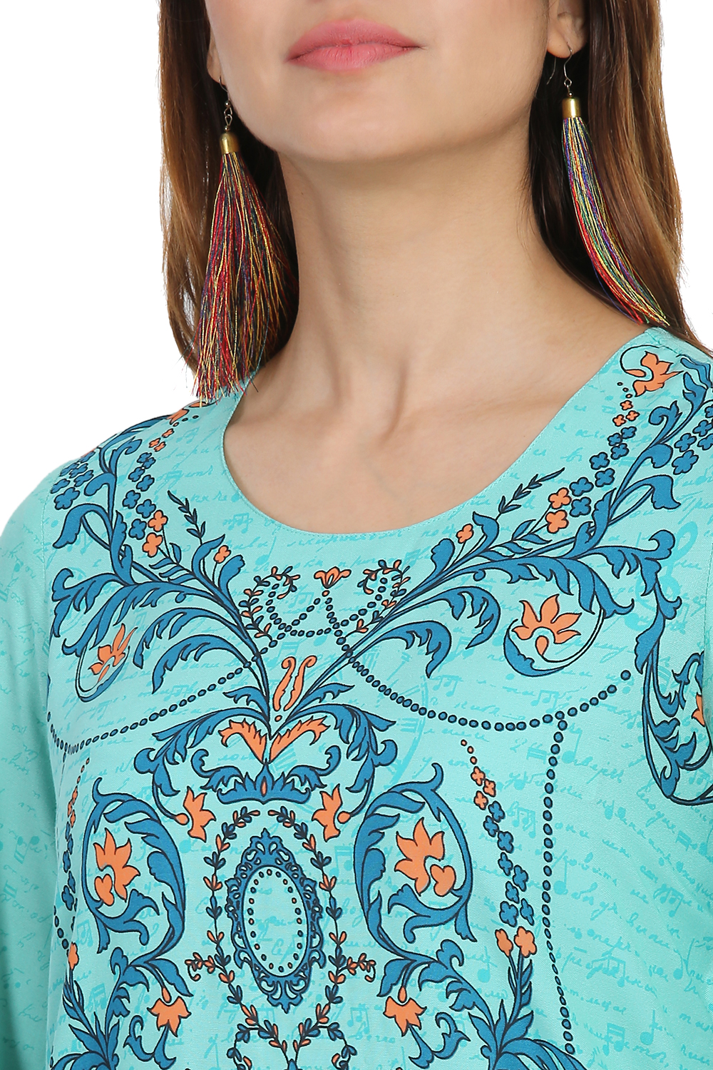 Turq Straight Viscose Kurta image number 1